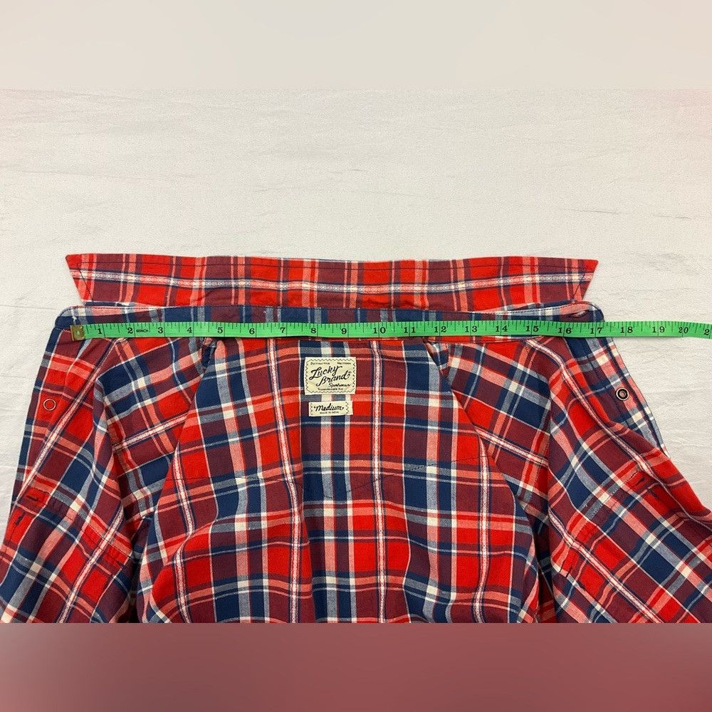 Western Rise LUCKY BRAND Red Plaid Long Sleeve Western Cowboy Pearl Shirt Size US M / EU 48-50 / 2 - 4 Thumbnail