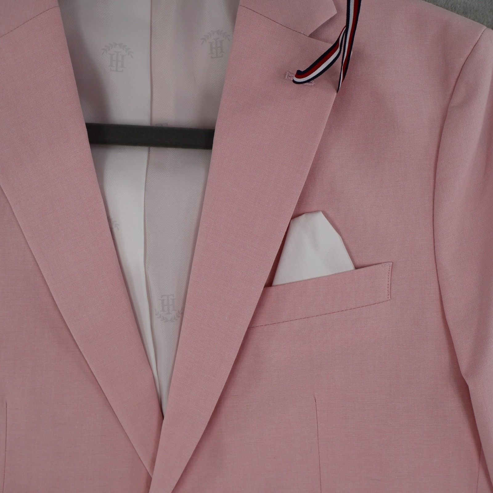 Tommy Hilfiger Tommy Hilfiger Modern Fit Flex Blazer Men 40L Pink Classic Size 40L - 9 Thumbnail