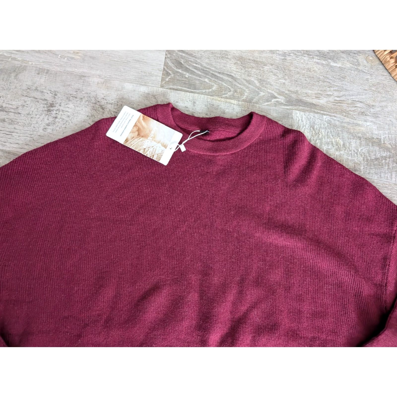 Vintage Arach & Cloz Sweater Men’s Dark Red Size Medium Wool Blend Crew Neck Long Sleeve Pullover Casual Formal Knit Size US M / EU 48-50 / 2 - 2 Thumbnail