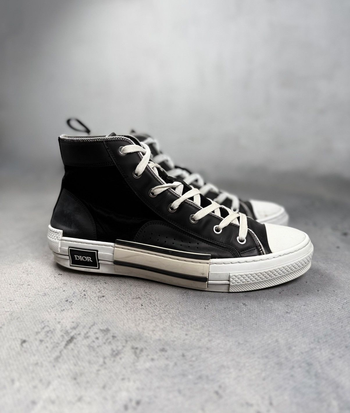Dior B23 High Top Black White Archive Luxury Italy Sneakers