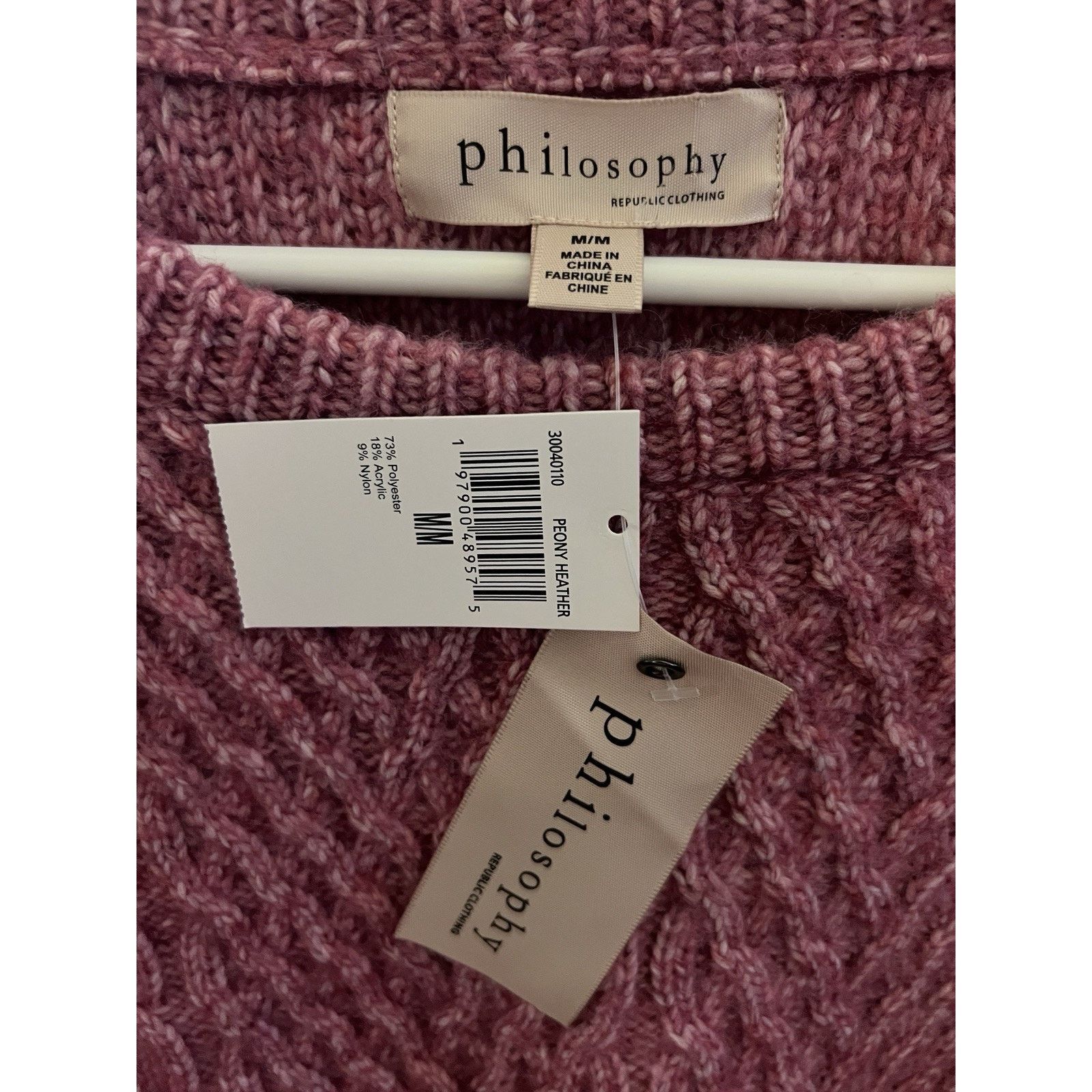 Other Philosophy Chunky Cable Knit Pink Pullover Sweater Medium Size M / US 6-8 / IT 42-44 - 5 Thumbnail