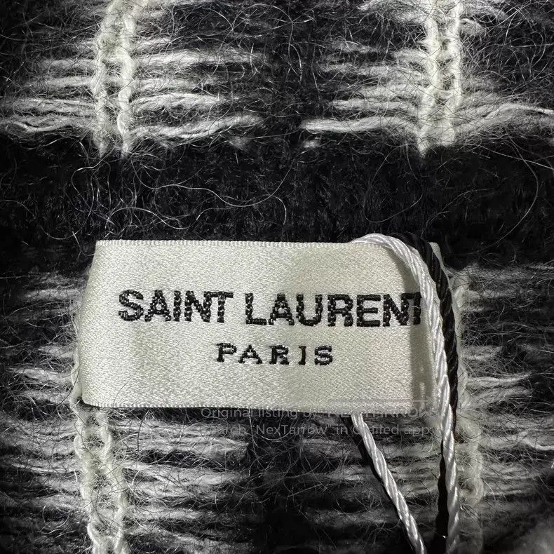 Saint Laurent Paris Saint Laurent Paris Black and White Diamond High-neck Knit Size US S / EU 44-46 / 1 - 7 Thumbnail
