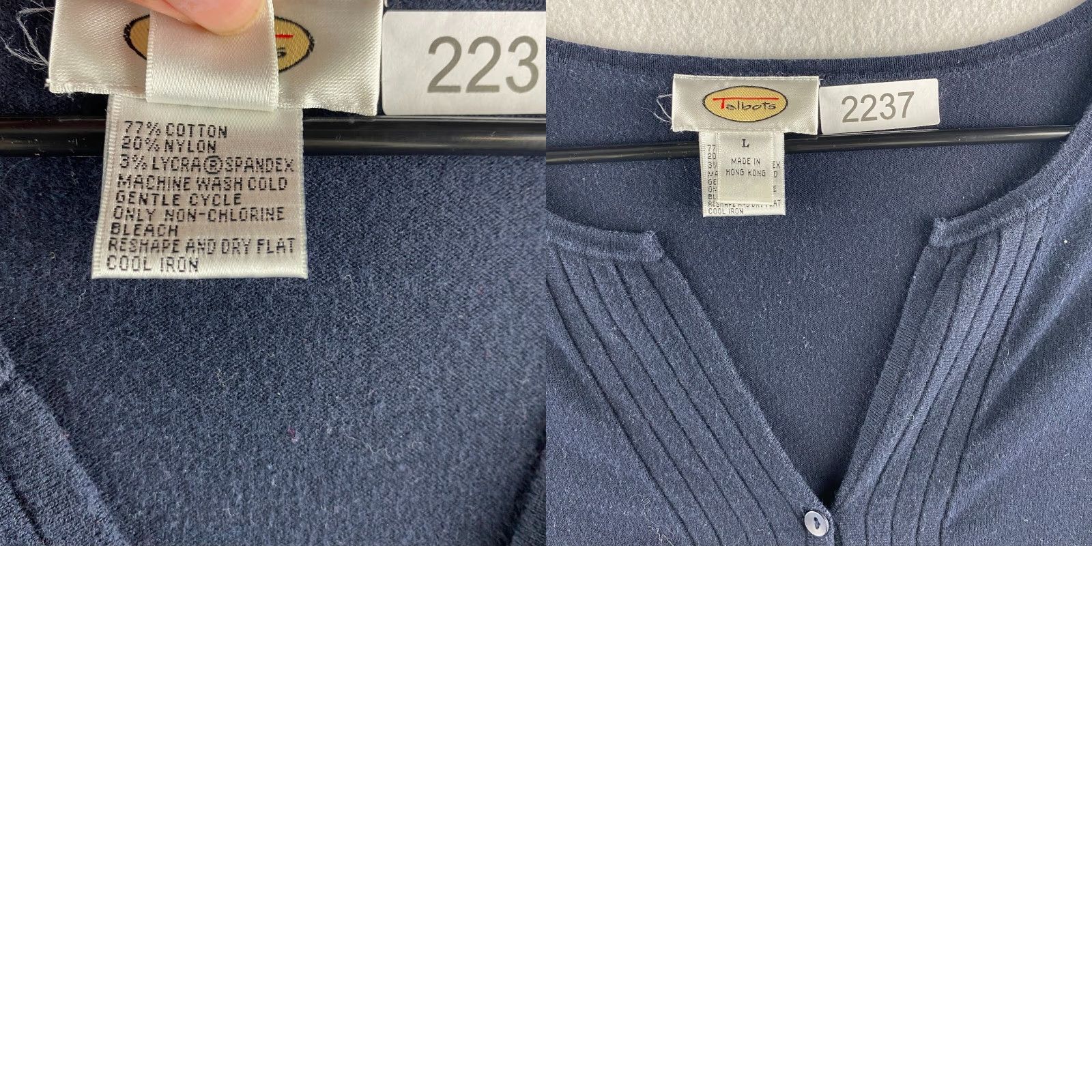 Talbots Talbots Sweater Womens L Blue V-Neck 1/2 Button Up Pullover Long Sleeve Casual Modern Shirts Size L / US 10 / IT 46 - 10 Thumbnail