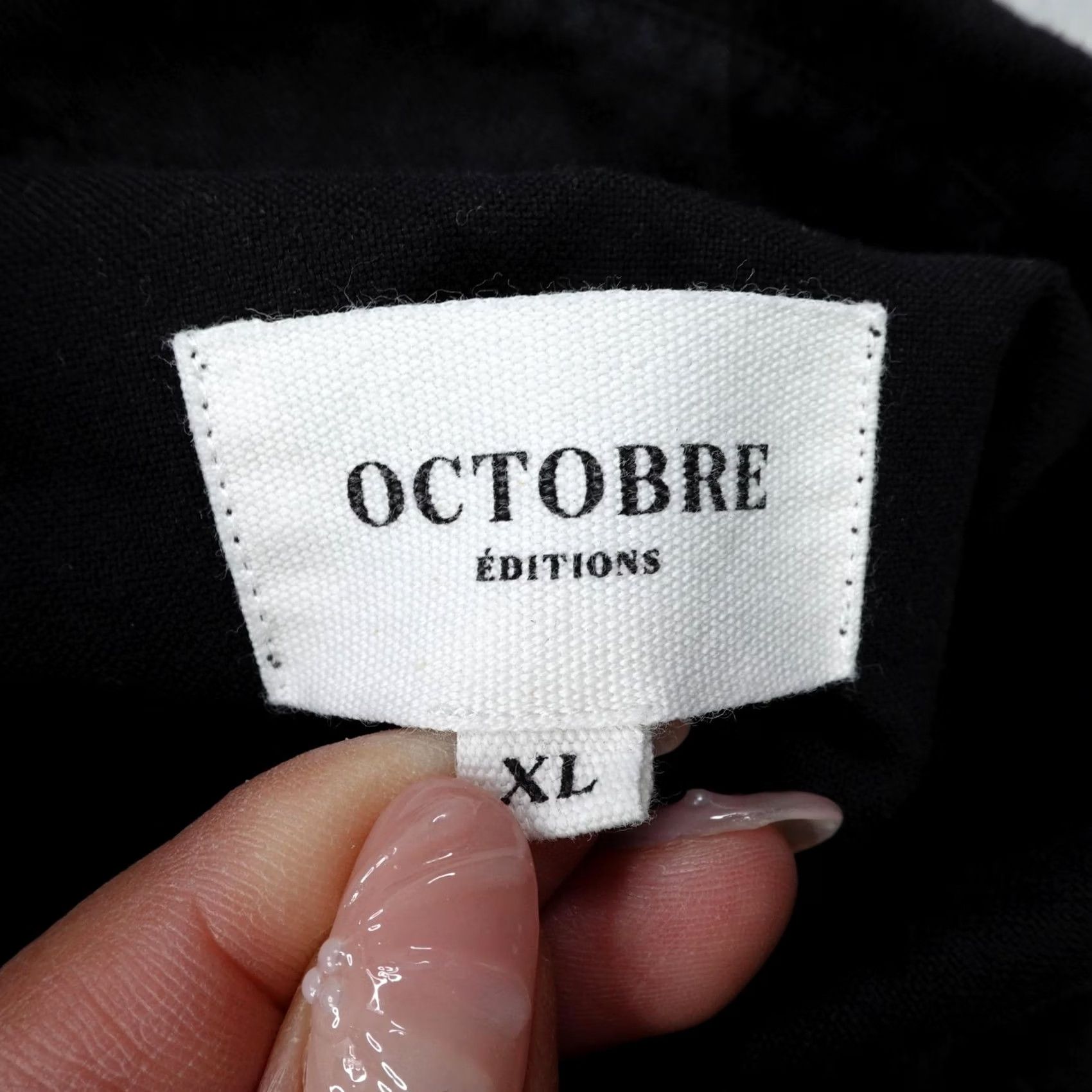 Vintage Octobre Editions Shirt Mens XL Black Button Up Long Sleeve Twill Cotton Size US XL / EU 56 / 4 - 6 Thumbnail