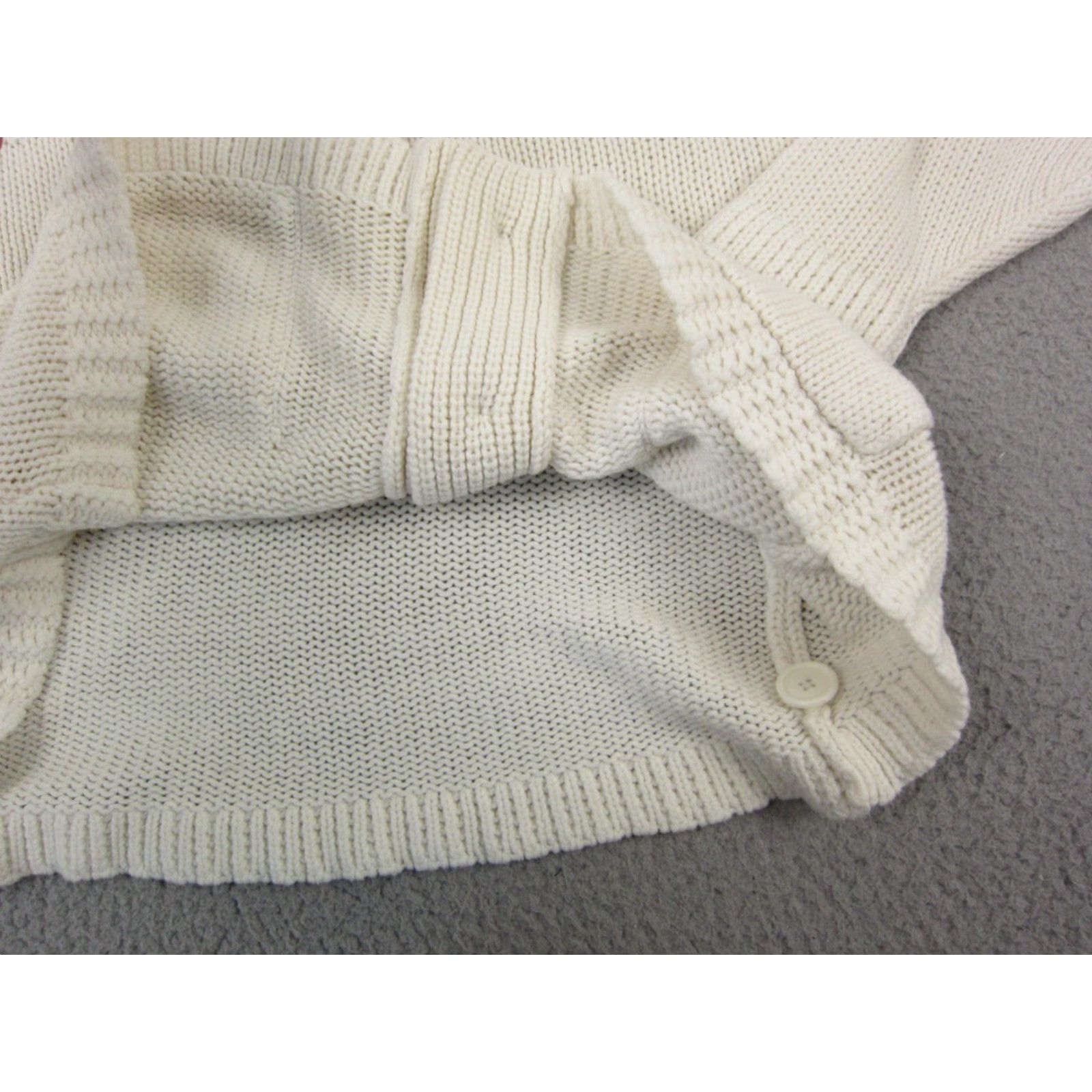 Vintage VINTAGE Gianni Berinni Cardigan Womens 46 Creme Big Collar Knit Sweater 70s 80s Size L / US 10 / IT 46 - 6 Thumbnail