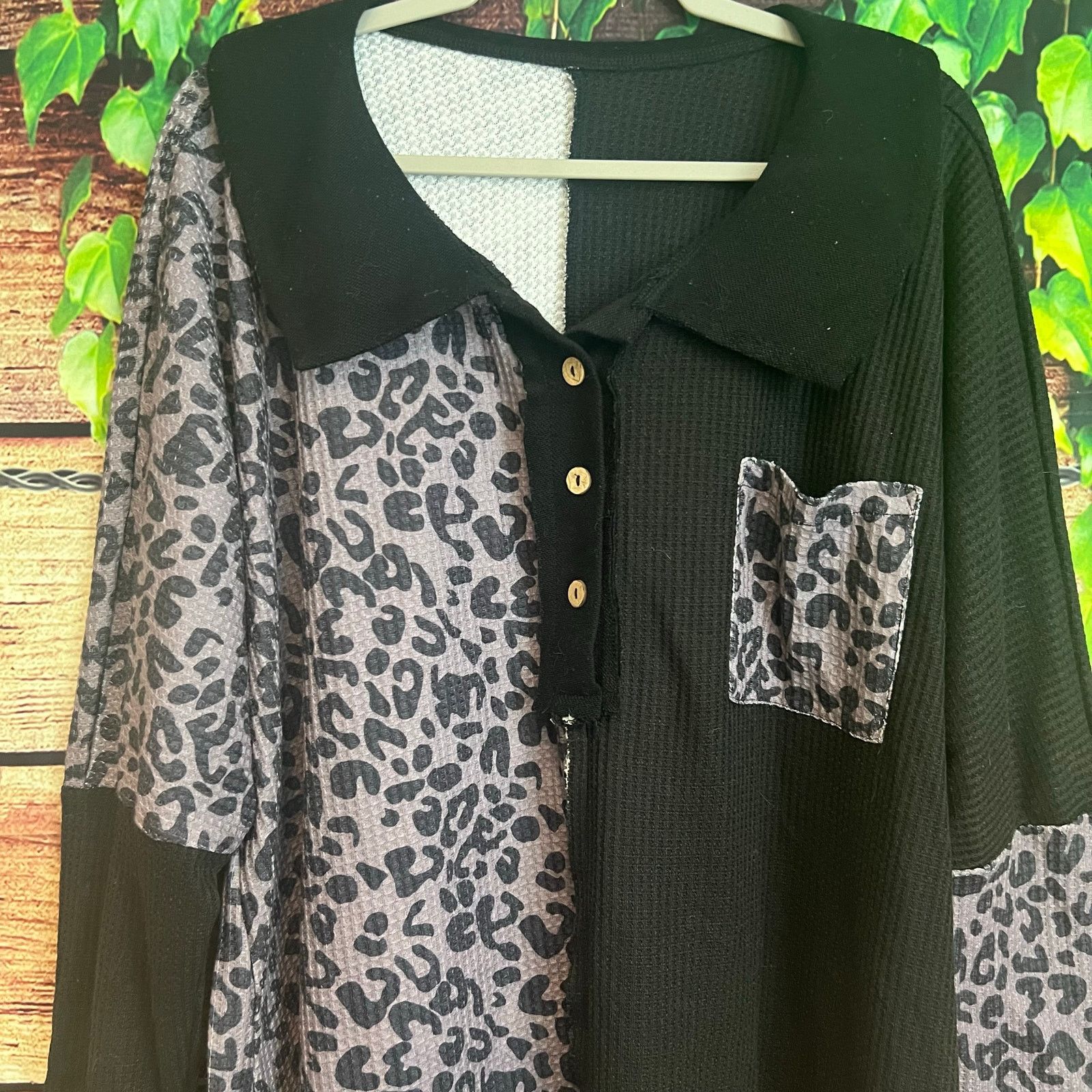 Madewell White Stag Half Button Leopard Cheetah Collared Blouse XL Size XL / US 12-14 / IT 48-50 - 3 Thumbnail
