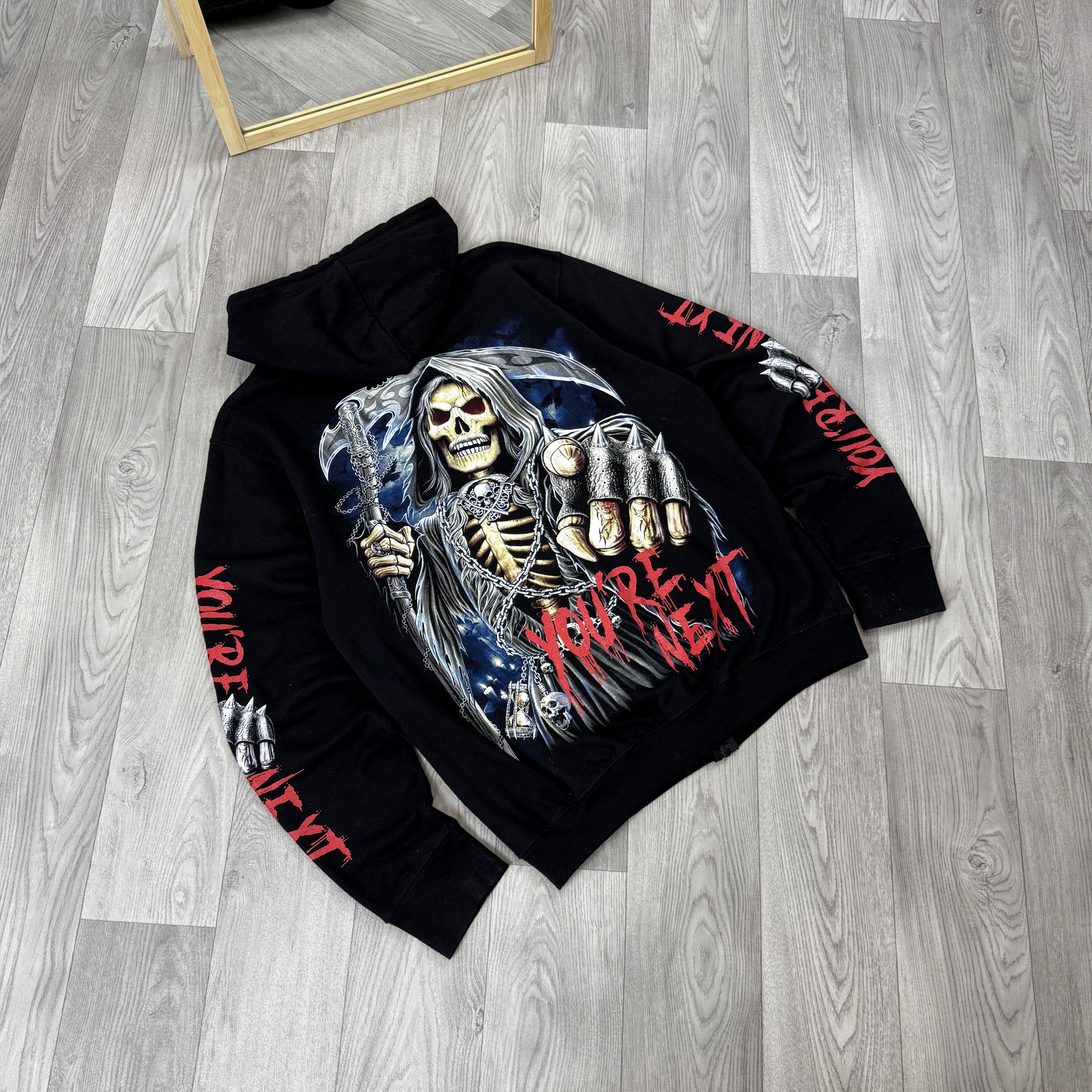 Vintage Vintage Rock Metal Reaper Graphic Zip Hoodie Hooded Sweat Size US XL / EU 56 / 4 - 3 Thumbnail