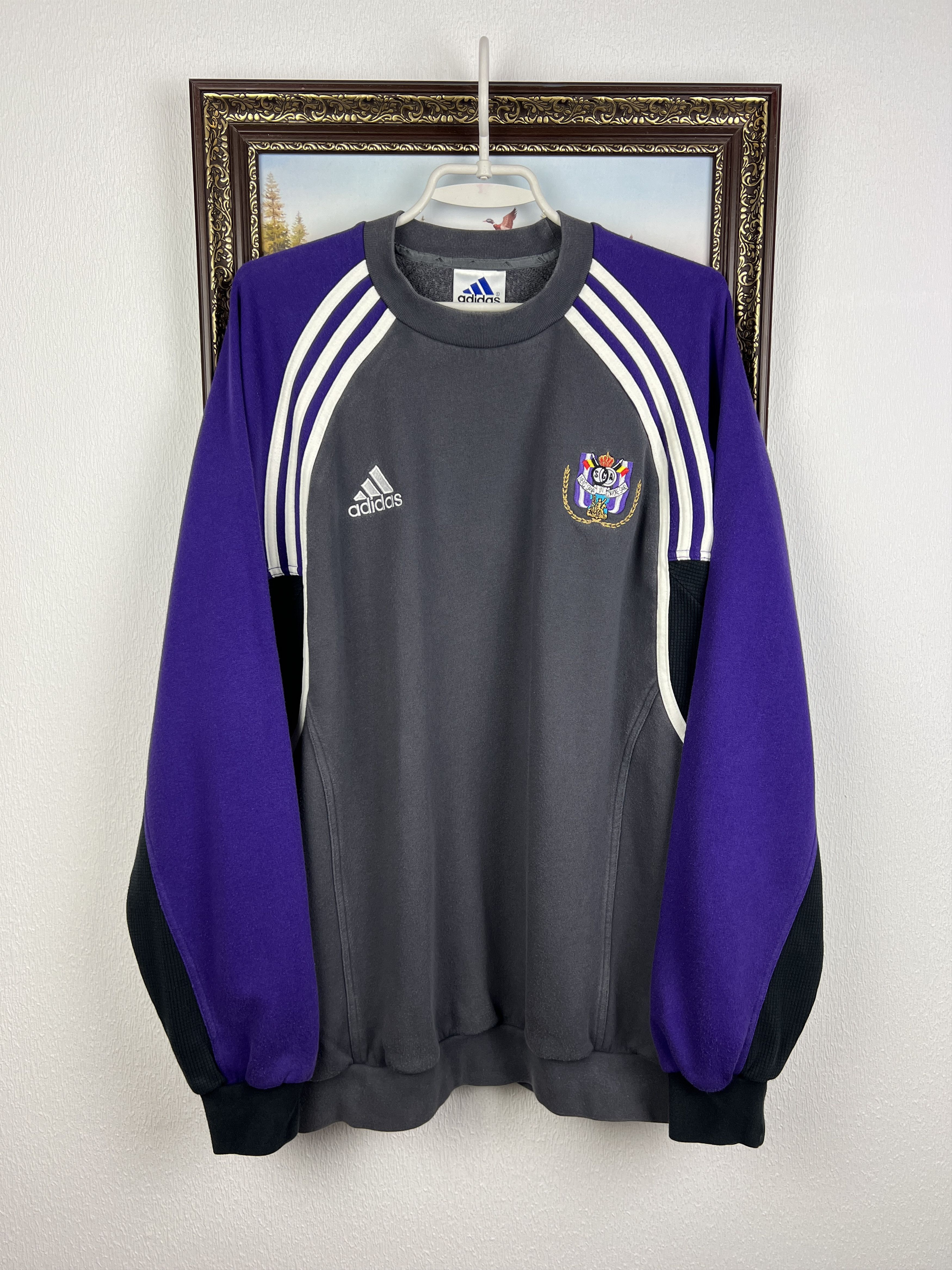 Adidas Vintage 90's Anderlecht Football Sweatshirt Soccer Track Top Size US L / EU 52-54 / 3 - 1 Thumbnail