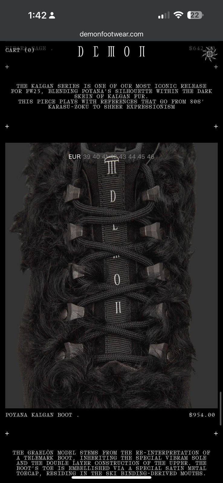 Demon Demon kalgan poyana sneaker boot 42 / 9 US Size US 9 / EU 42 - 4 Thumbnail