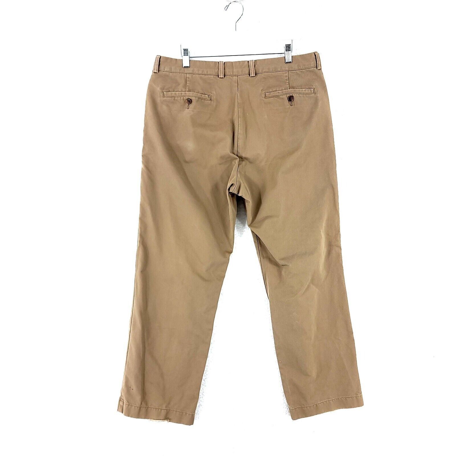 J.Crew DAMAGED J. Crew Cotton Flat Front High Rise Brown Chino Pant Size US 36 / EU 52 - 3 Thumbnail
