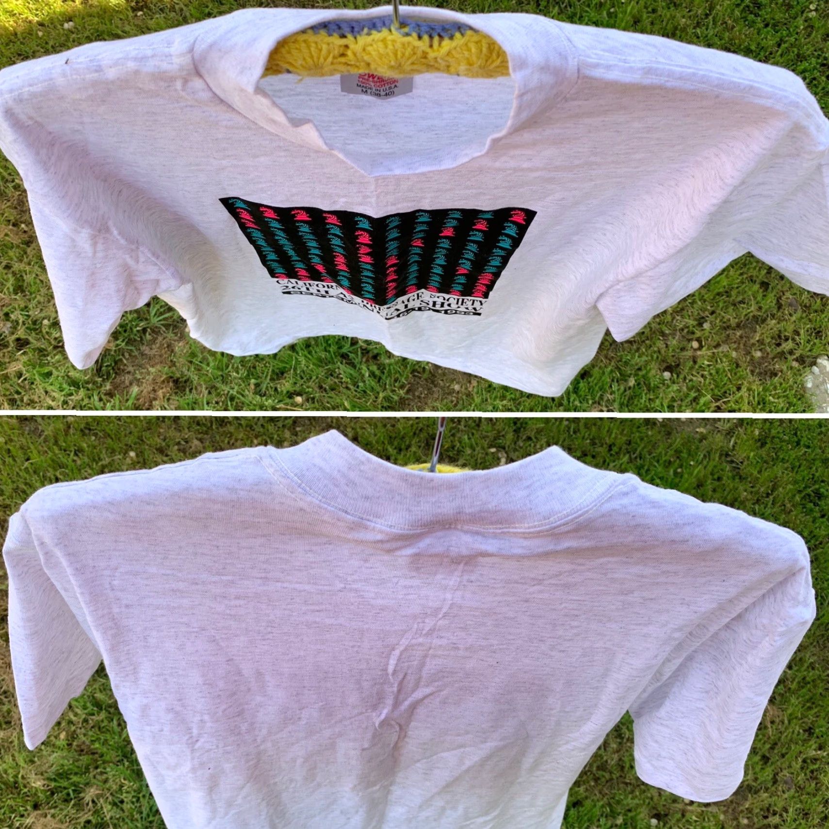 Vintage VINTAGE California Dressage Society 26th Annual Show 1993 t-shirt M Shirt Unisex Adults Gray Neon Graphic Print Horses Equestrian 1990s Mens Womens Size US M / EU 48-50 / 2 - 6 Thumbnail