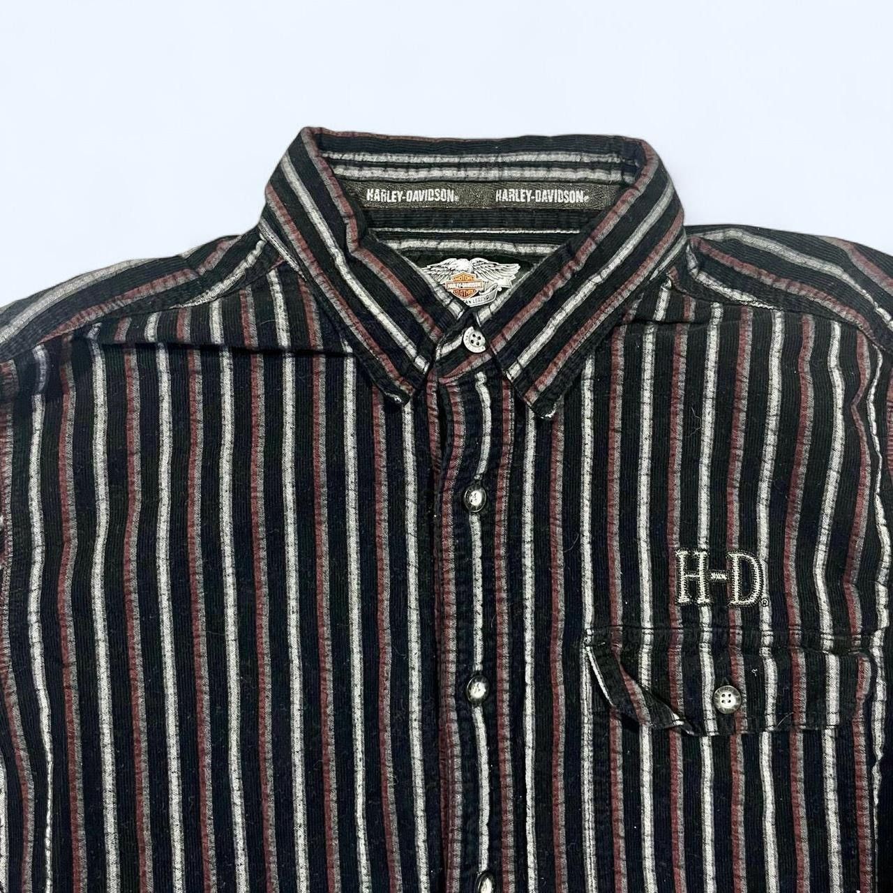 Harley Davidson × Vintage Vintage Y2K Harley Davidson Striped Button Shirt Size US L / EU 52-54 / 3 - 5 Thumbnail