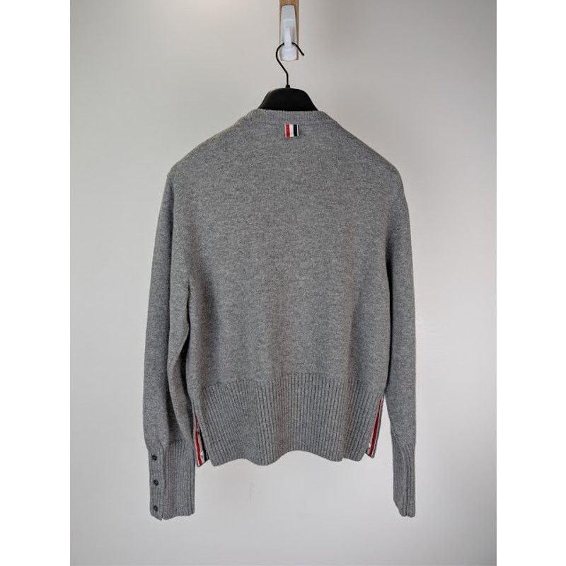 Thom Browne o1rshd1 Holiday Scenery Wool Crew Neck Sweater in Light Grey Size US XXL / EU 58 / 5 - 10 Thumbnail