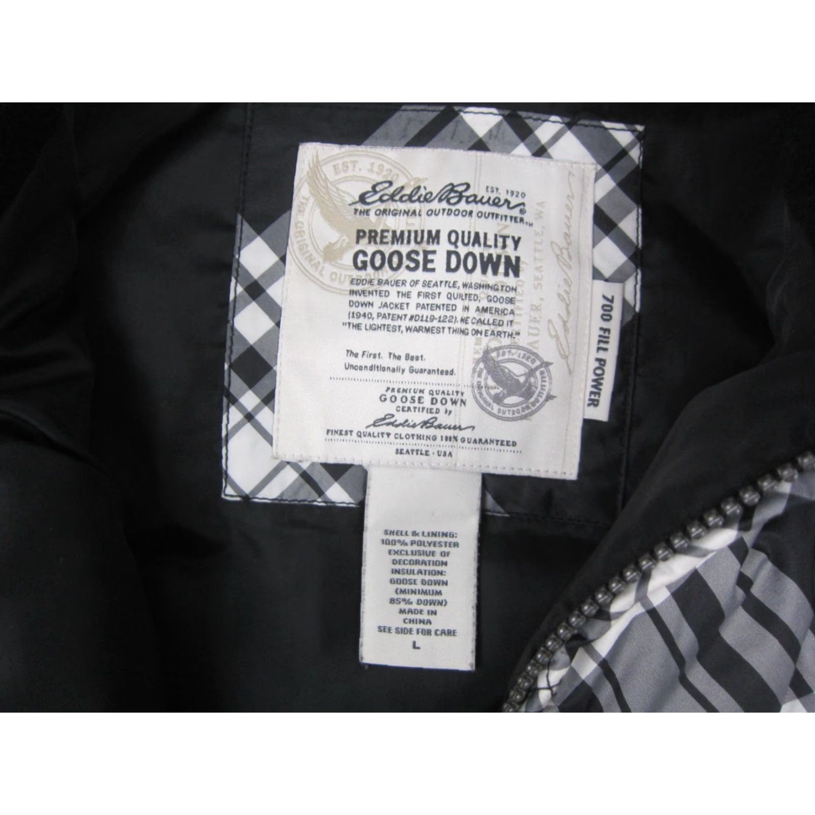 Eddie Bauer VINTAGE Eddie Bauer Puffer Vest Womens L Black Plaid Goose Down 700 Fill Power Size L / US 10 / IT 46 - 4 Thumbnail