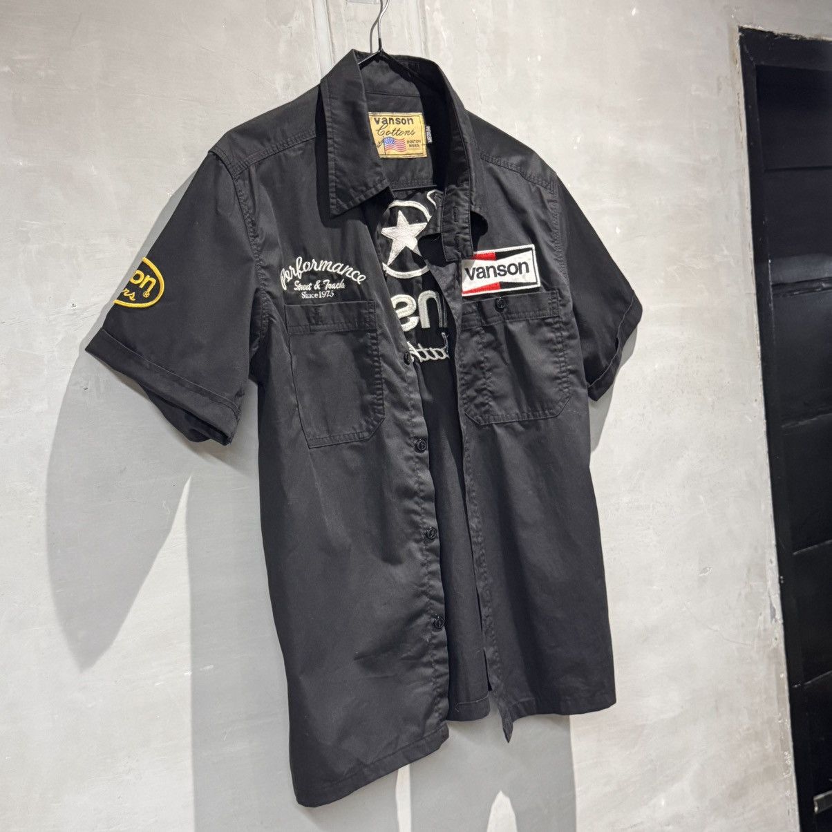 Vanson Leathers Vanson Leathers Wings Button Up Short Sleeve Shirt Size US M / EU 48-50 / 2 - 3 Thumbnail