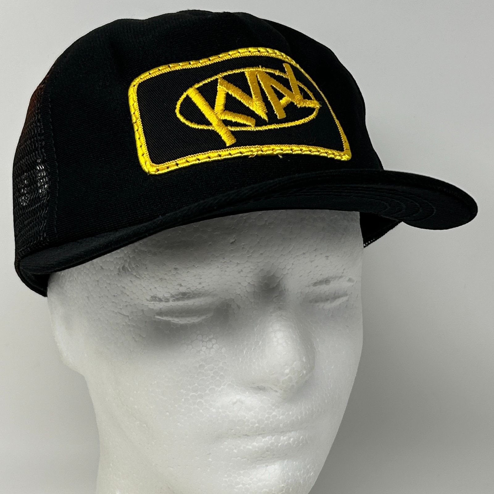 Vintage Vintage 80s KVAL Patch Trucker Hat Baseball Cap USA Black Size ONE SIZE - 12 Thumbnail