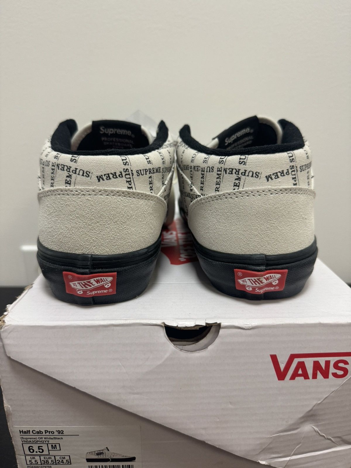 Vans Vans half cab supreme grid white | Grailed