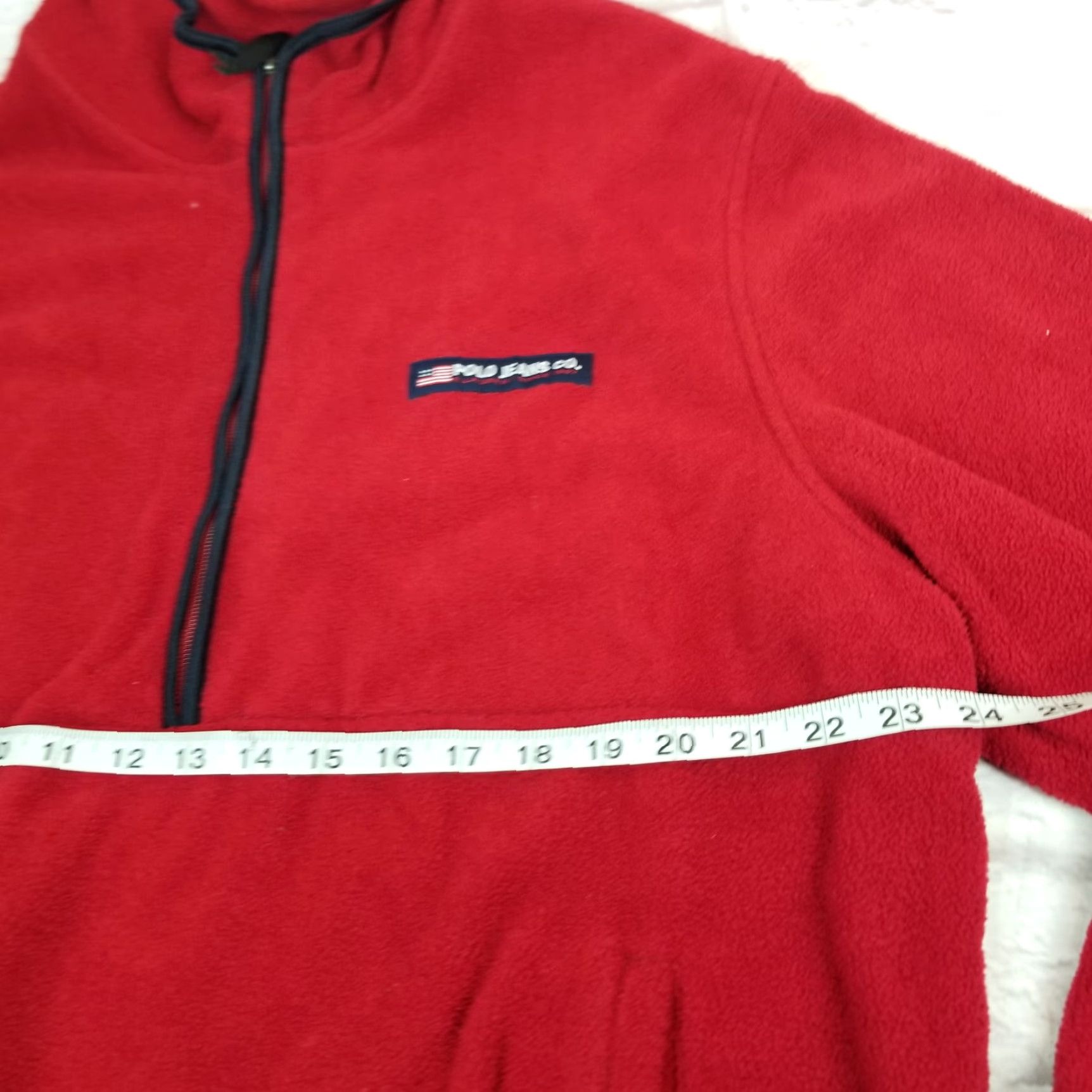 Ralph Lauren Polo Jeans Co Ralph Lauren Mens Jacket XL Red Long Sleeves Flag 1/4 Zip Fleece Size US XL / EU 56 / 4 - 7 Thumbnail