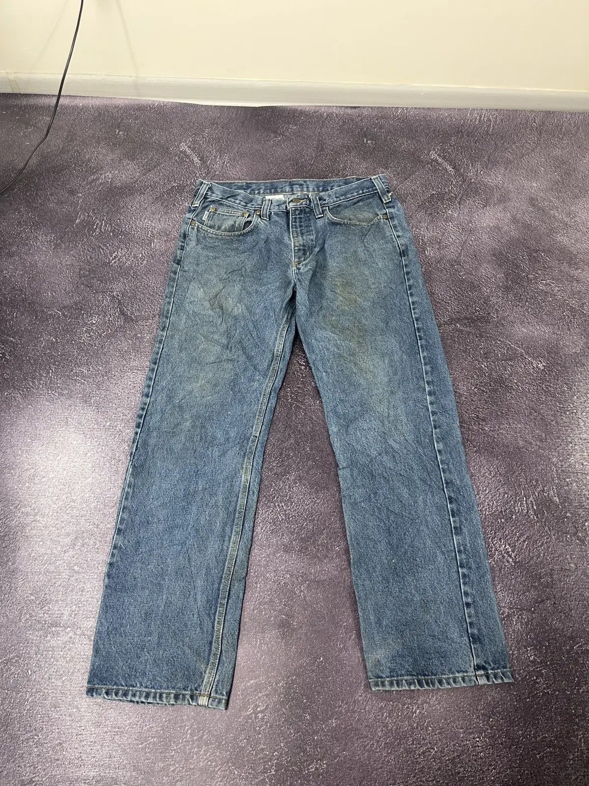 Carhartt × Vintage Vintage Carhartt Work Blue Denim American Hype Baggy Jeans Size US 34 / EU 50 - 2 Thumbnail