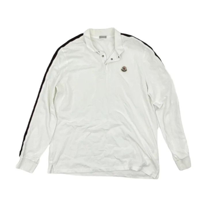 Moncler Moncler White Long-Sleeve Casual Polo T-Shirt Size US XL / EU 56 / 4 - 1 Thumbnail