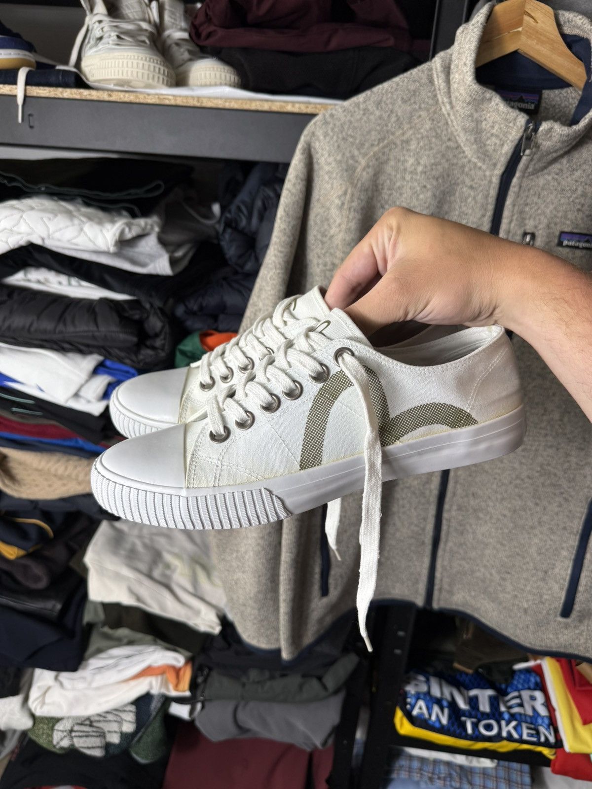 Evisu Evisu Canvas Low Top Sneakers White EU42 Japanese Streetwear Size US 9 / EU 42 - 4 Thumbnail