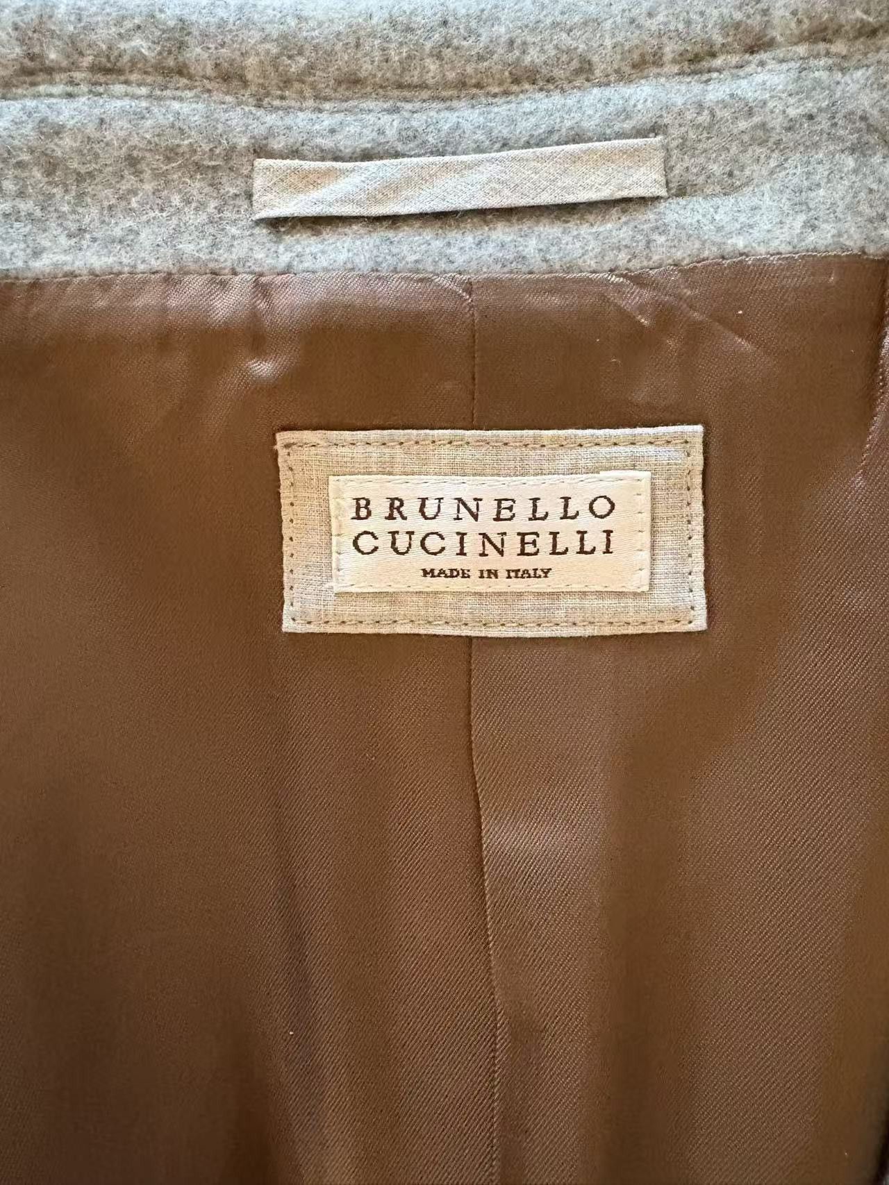 Brunello Cucinelli Brunello Cucinelli Grey Cashmere Coat Size US M / EU 48-50 / 2 - 7 Thumbnail