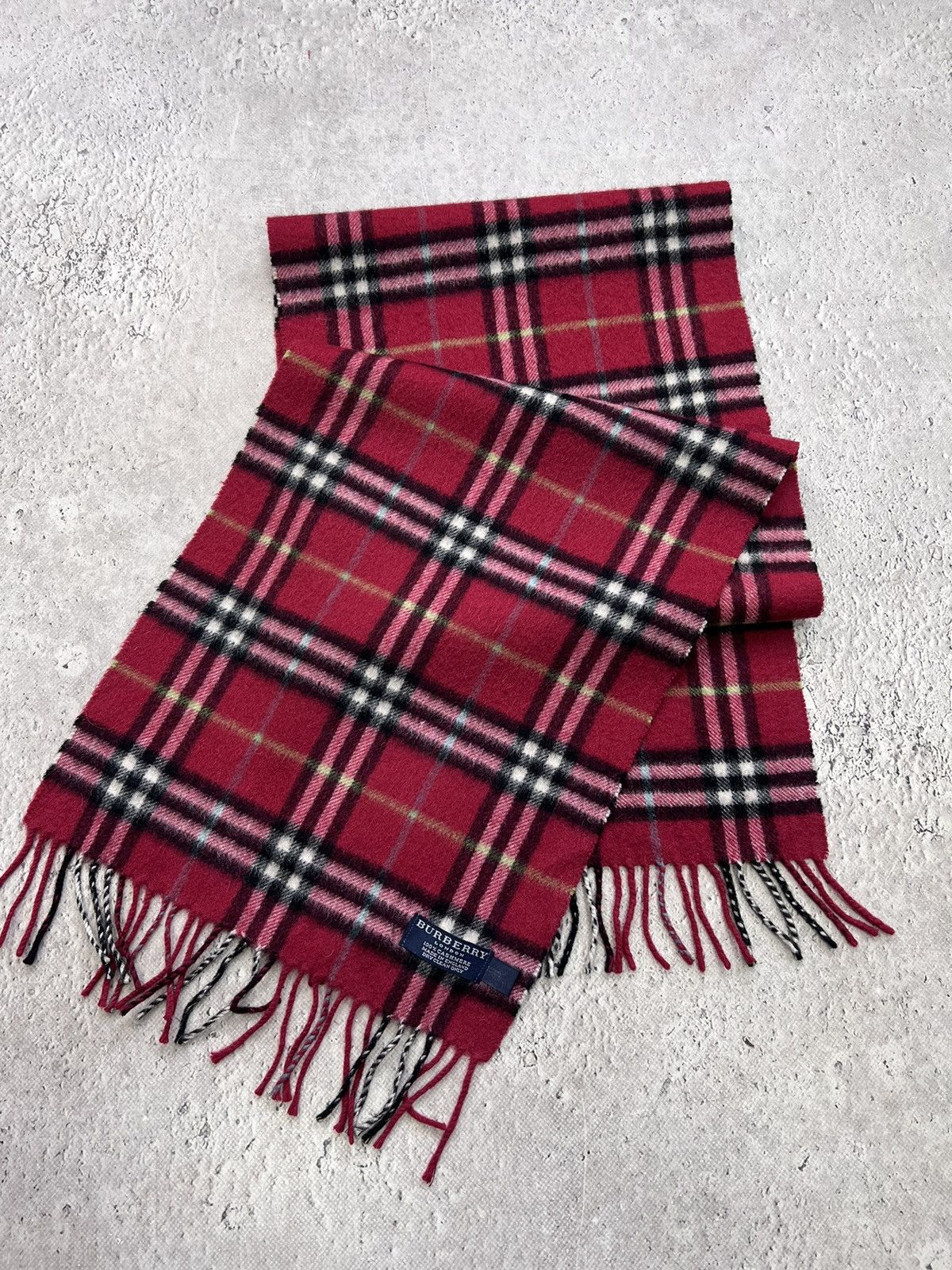 Burberry × Vintage Vintage Burberry scarf nova check muffler shawl Wool 90s y2k Size ONE SIZE - 6 Thumbnail