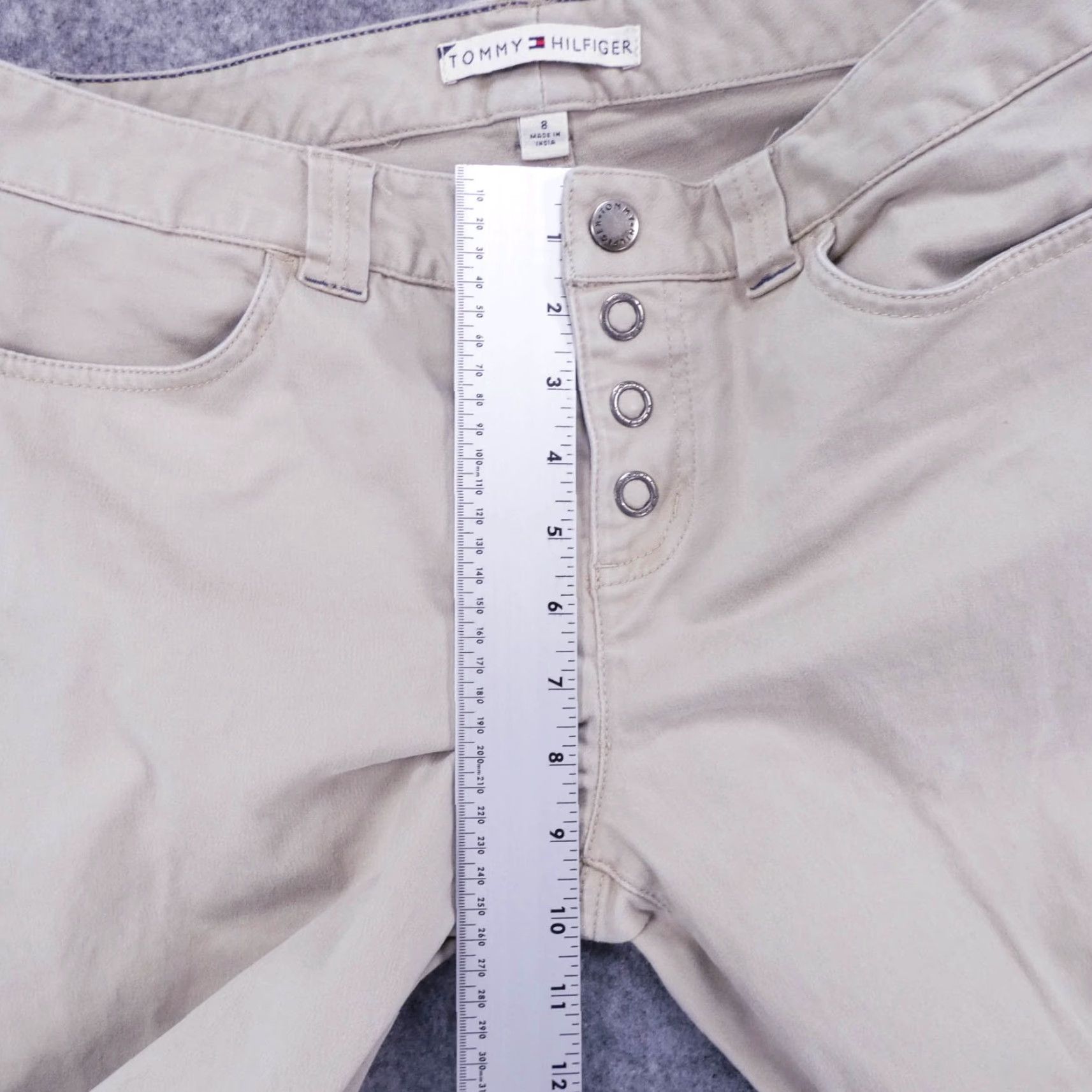 Tommy Hilfiger Tommy Hilfiger Pants Womens 8 Stretch Flat Front Boot Beige Button Fly Ladies Size 30" / US 8 / IT 44 - 6 Thumbnail