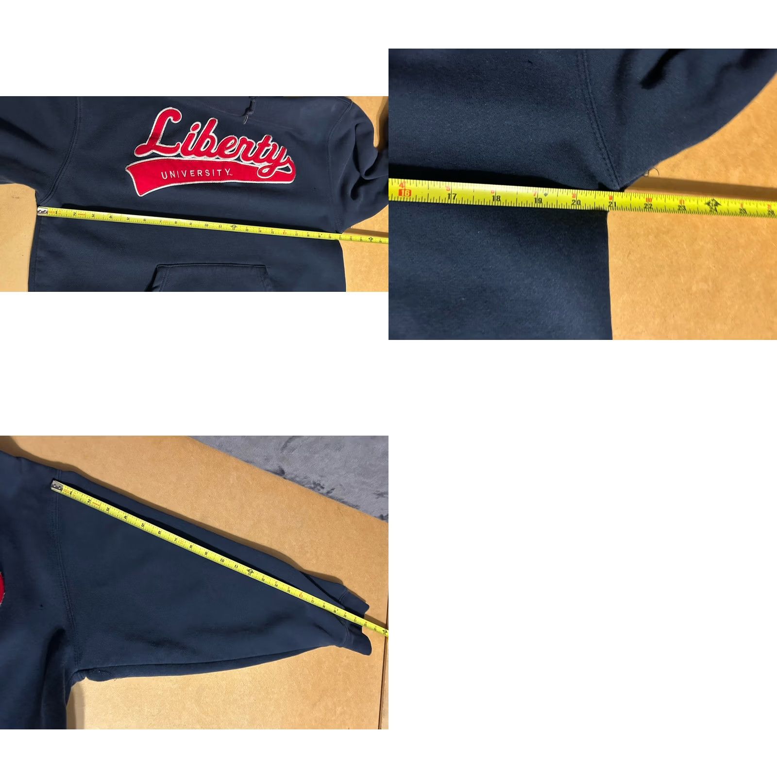 Jansport VTG Liberty University Hoodie Pullover Adult M Navy Blue Drawstring Logo 2000s University Jeans? Size US M / EU 48-50 / 2 - 10 Thumbnail