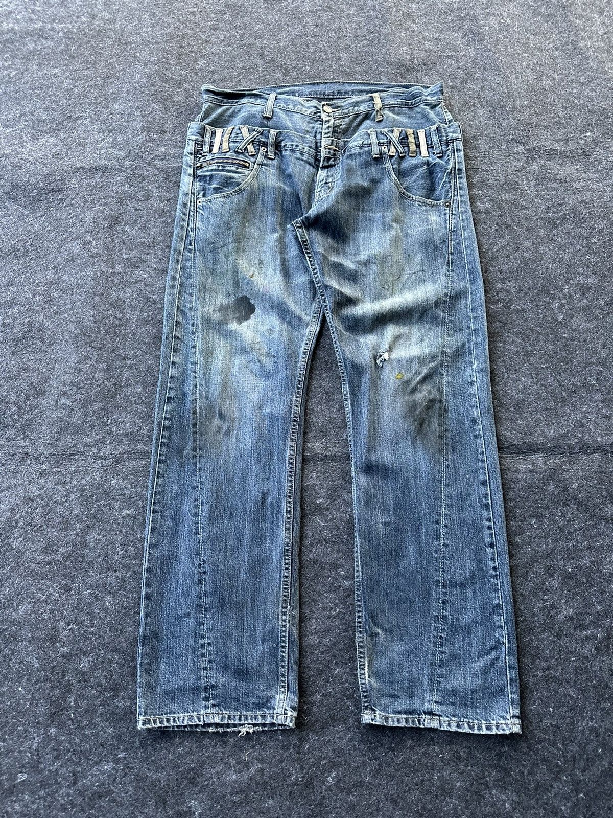 If Six Was Nine × PPFM Double Waist Unbrand Japan Paint Dirty Style D409 Size US 34 / EU 50 - 1 Thumbnail