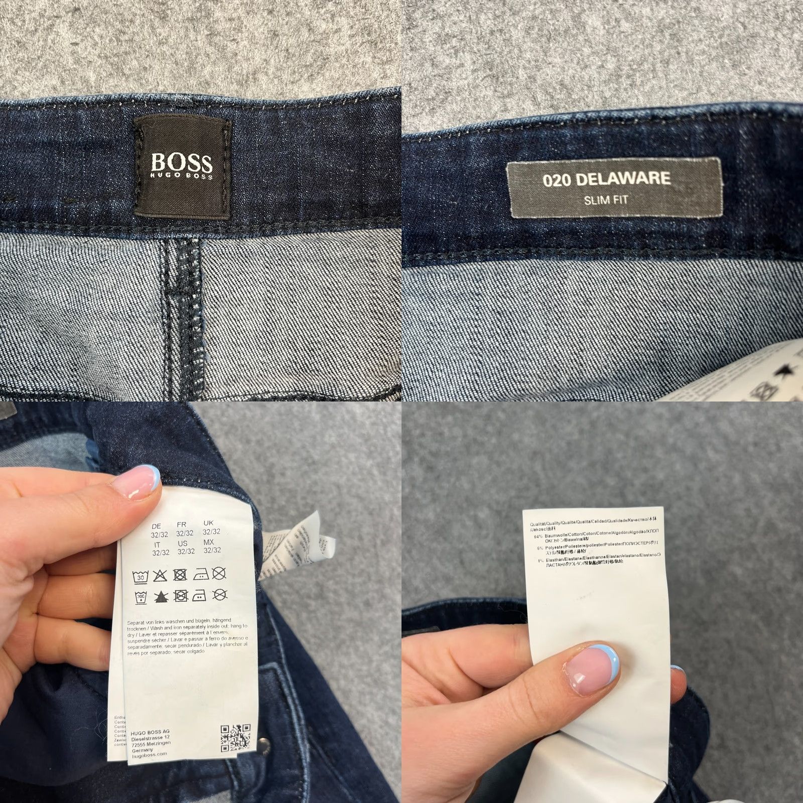 Hugo Boss HUGO BOSS Jeans Slim Tapered 32 32 Dark Wash Blue Stretch Delaware Denim 5-Pocket Mens Regular 32 in Dark Blue Pattern No Pattern Mens Jeans Size US 32 / EU 48 - 8 Thumbnail
