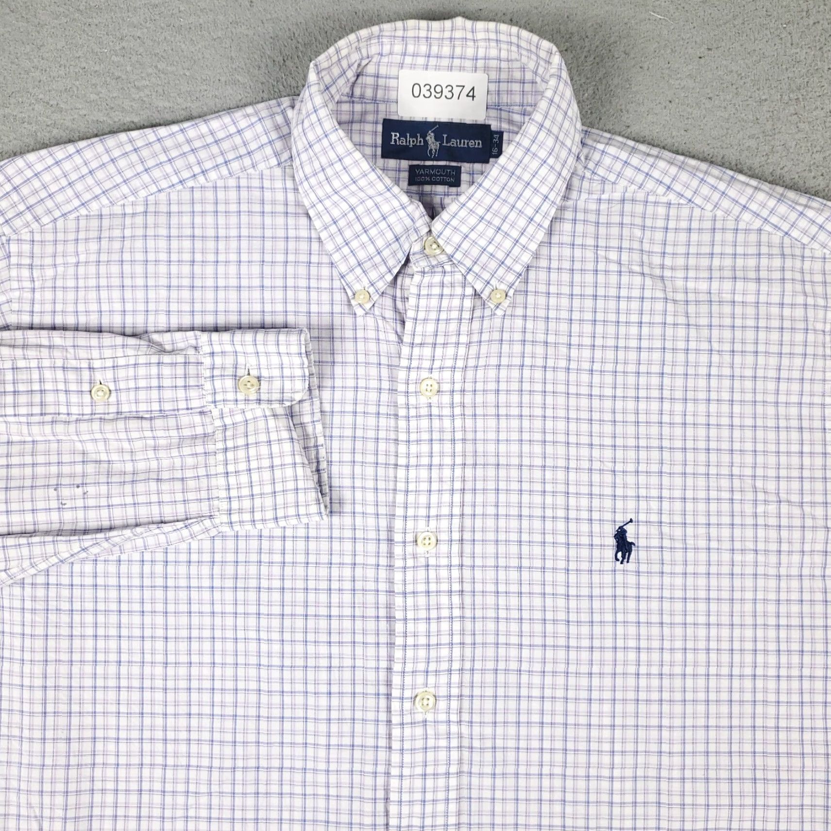 Ralph Lauren Ralph Lauren Button-Up Dress Shirt Mens 16 Purple Plaid Long Sleeve Regular Fit Size 42R - 2 Thumbnail