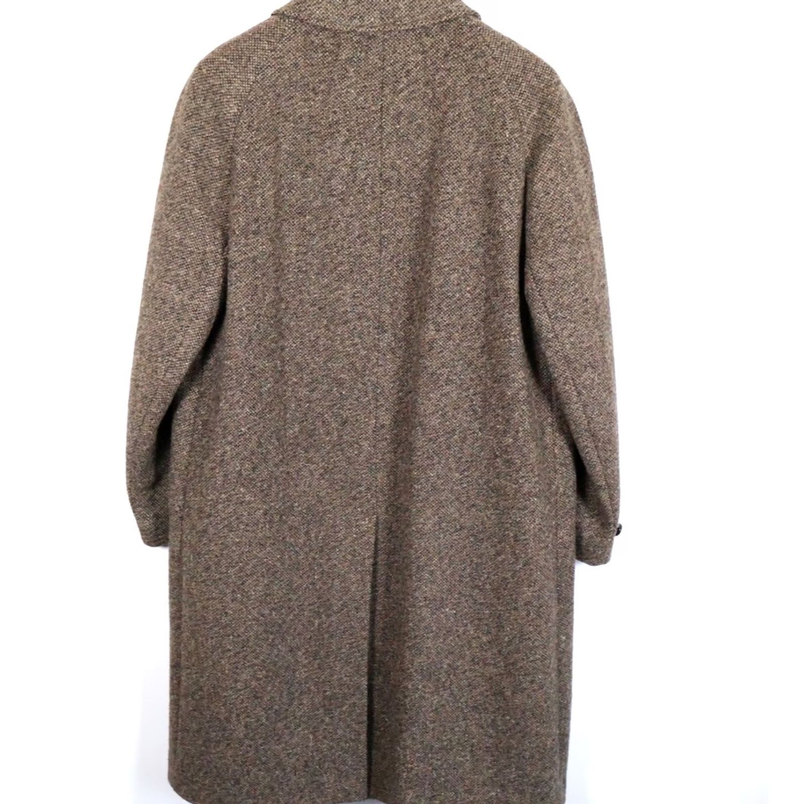 Vintage VINTAGE Overcoat Coat Wool 44 Brown Tweed Raglan Sleeves 80s Men’s Regular Long Size US S / EU 44-46 / 1 - 2 Thumbnail