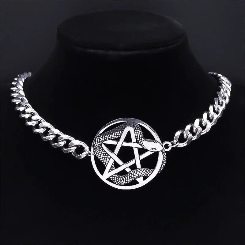 Jewelry Gothic Satan Snake Necklace Size ONE SIZE - 1 Thumbnail