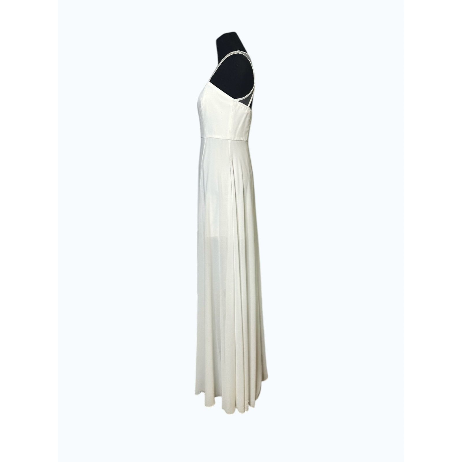GB GB white neck embellished detail long wedding dress size S Size S / US 4 / IT 40 - 12 Thumbnail