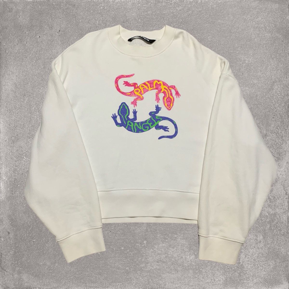 Palm Angels Palm Angels Large Gecko Graphic White Sweatshirt Crewneck Size US L / EU 52-54 / 3 - 1 Thumbnail