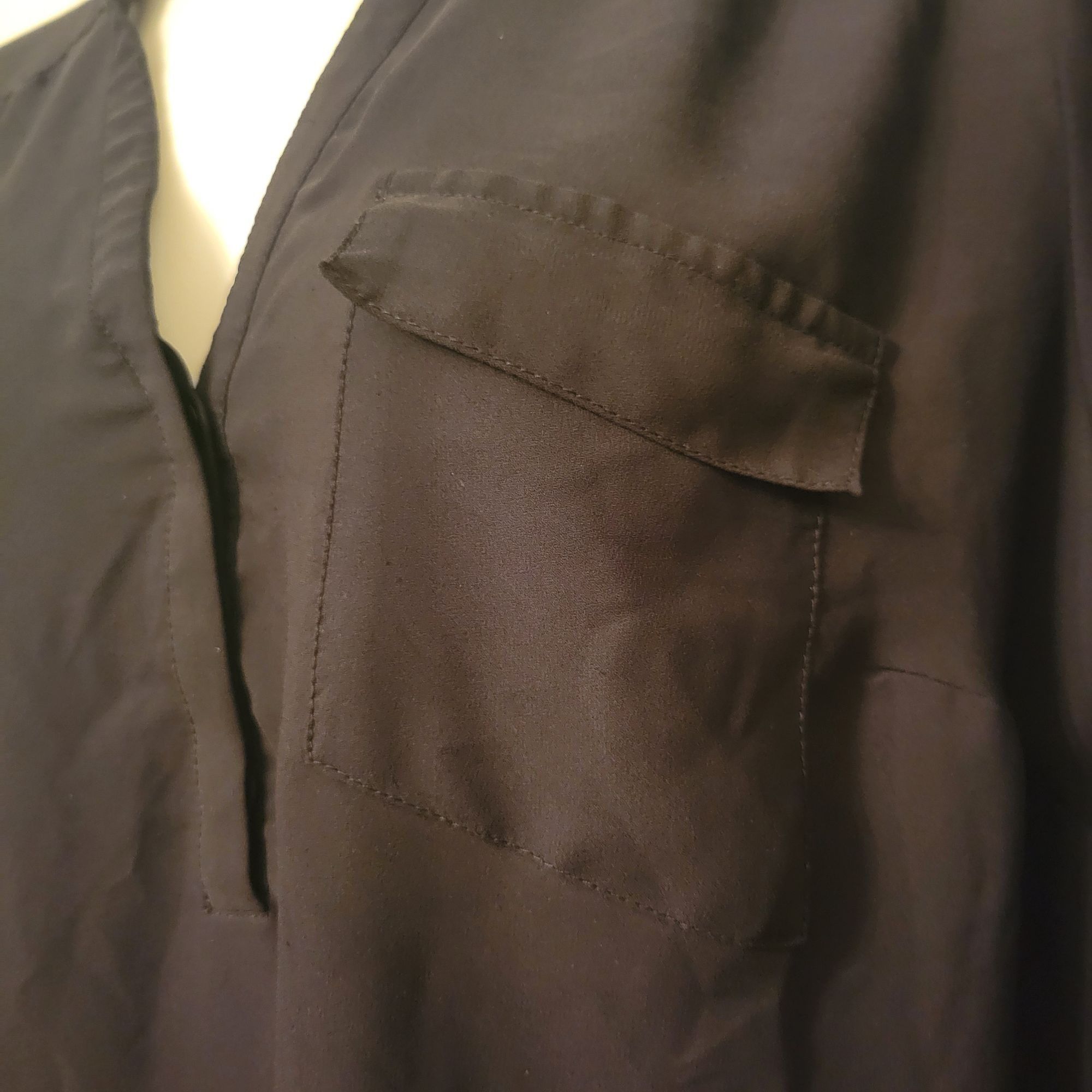 Torrid Torrid 1X Black V Neck Blouse Roll Tab Sleeves Sheer Top Poc Size XXL / US 16-18 / IT 52-54 - 4 Thumbnail