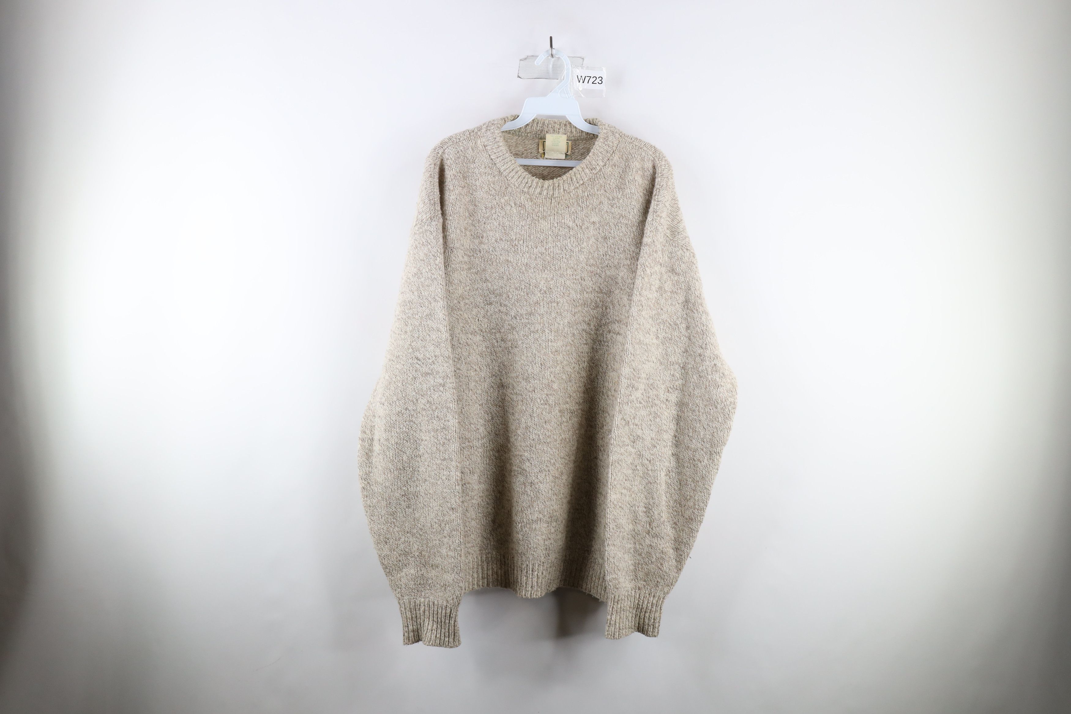 image of L L Bean x Vintage 70's Ll Bean Blend Knit Crewneck Sweater Beige Usa, Men's (Size XL)