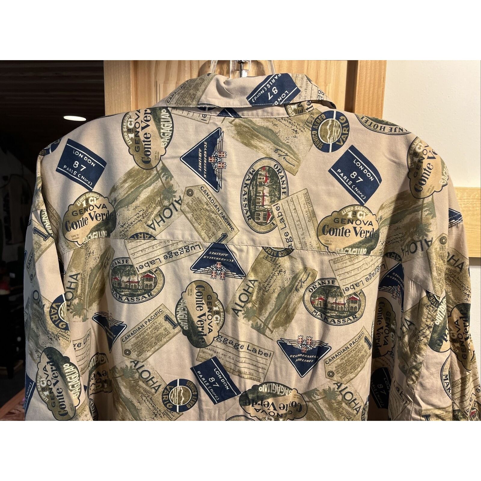 Pendleton Pendleton Men’s XL Beige Luggage Print Cotton Hawaiian Shirt Size US XL / EU 56 / 4 - 14 Thumbnail