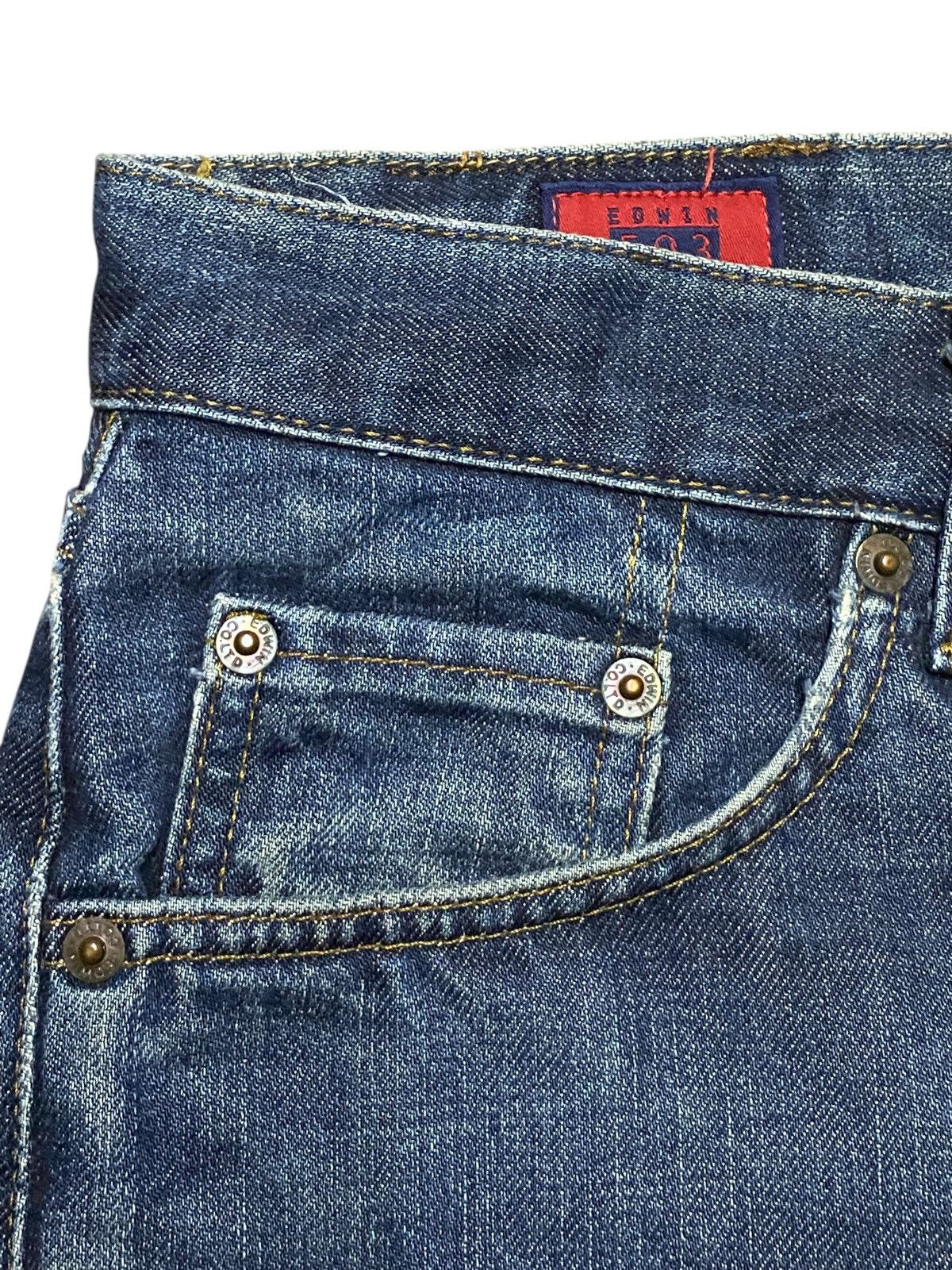 Edwin Vintage Japanese Edwin 503 Distressed Mud Wash Loose Jeans Size US 30 / EU 46 - 12 Thumbnail