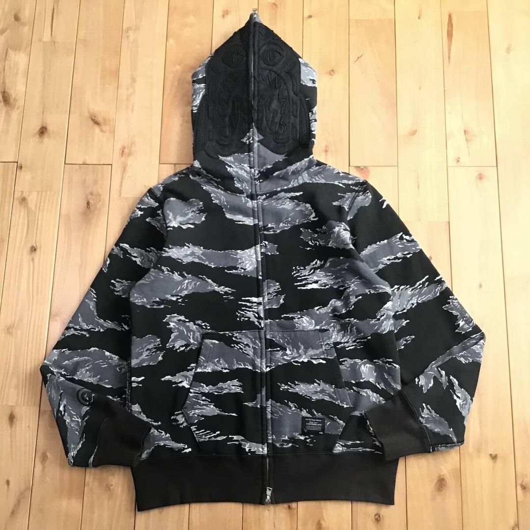 Bape BAPE Black Tiger camo full zip hoodie a bathing ape Size US S / EU 44-46 / 1 - 1 Thumbnail