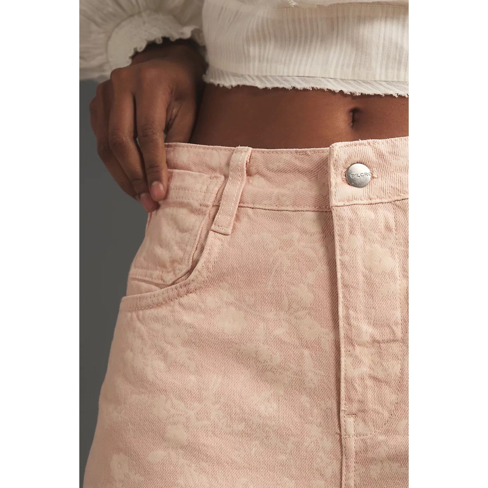 Anthropologie NWT Pilcro Flocked A-Line High-Rise Wide-Leg Jeans $148 23T Size 23" - 2 Thumbnail