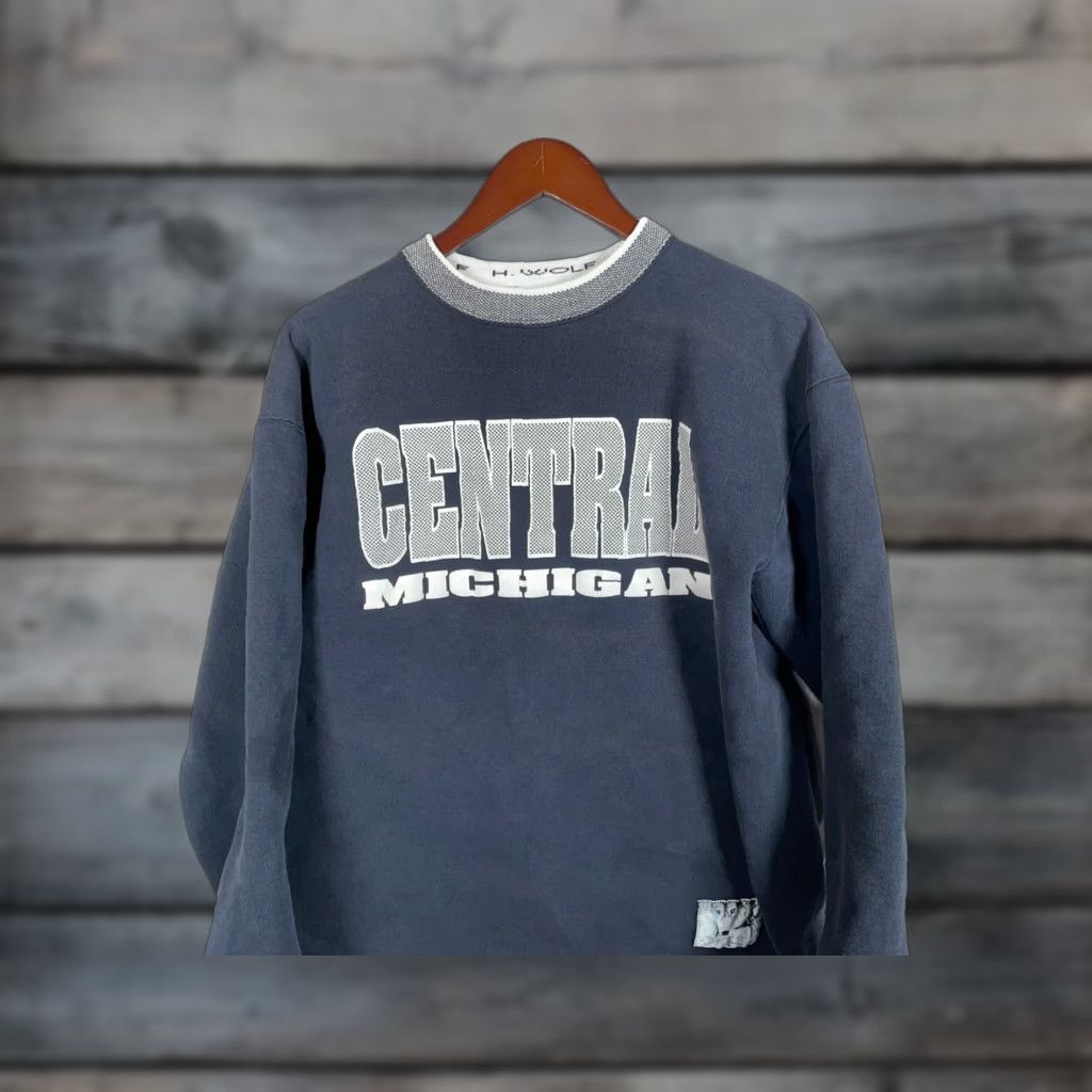Vintage VTG Central Michigan University Sweatshirt Adult XL Faded Black H. Wolf & Sons Size US XL / EU 56 / 4 - 1 Thumbnail