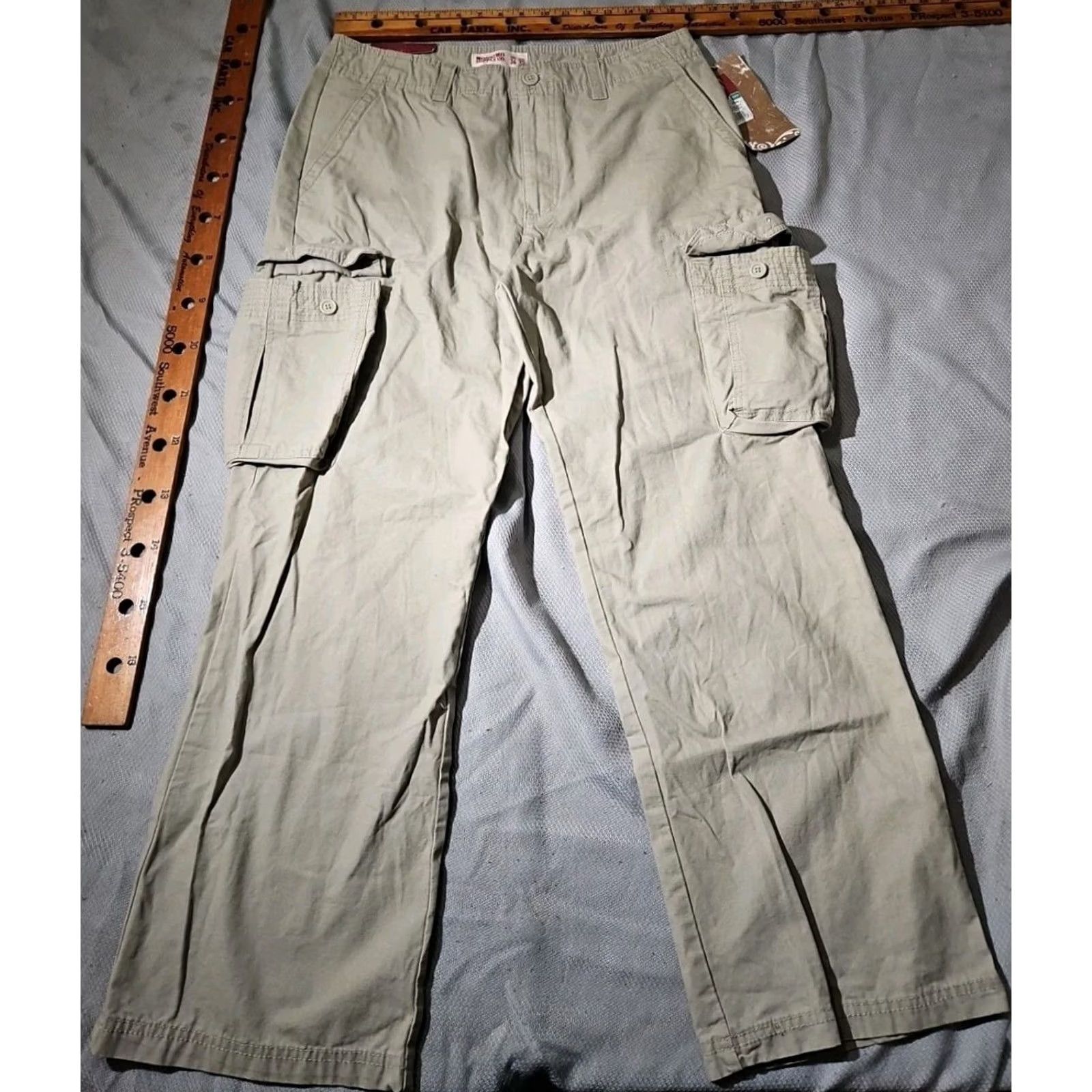 Mossimo NWT Mossimo Vintage Beige Cargo Pants - Mens 34x30 Y2k Style Flap Pockets - Low Rise Knit Size US 34 / EU 50 - 2 Thumbnail