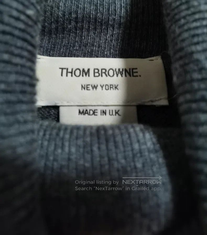 Thom Browne Thom Browne Gray Cashmere Crewneck Sweater Size US XL / EU 56 / 4 - 4 Thumbnail