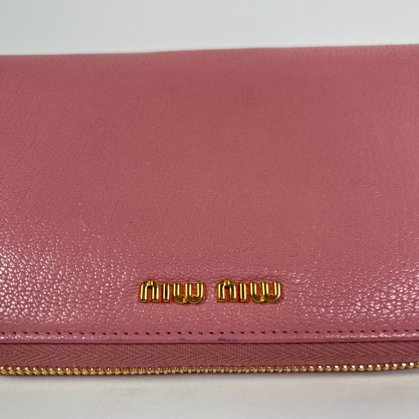 Miu Miu Miu Miu Pink Leather Zip Around Wallet Size ONE SIZE - 5 Thumbnail