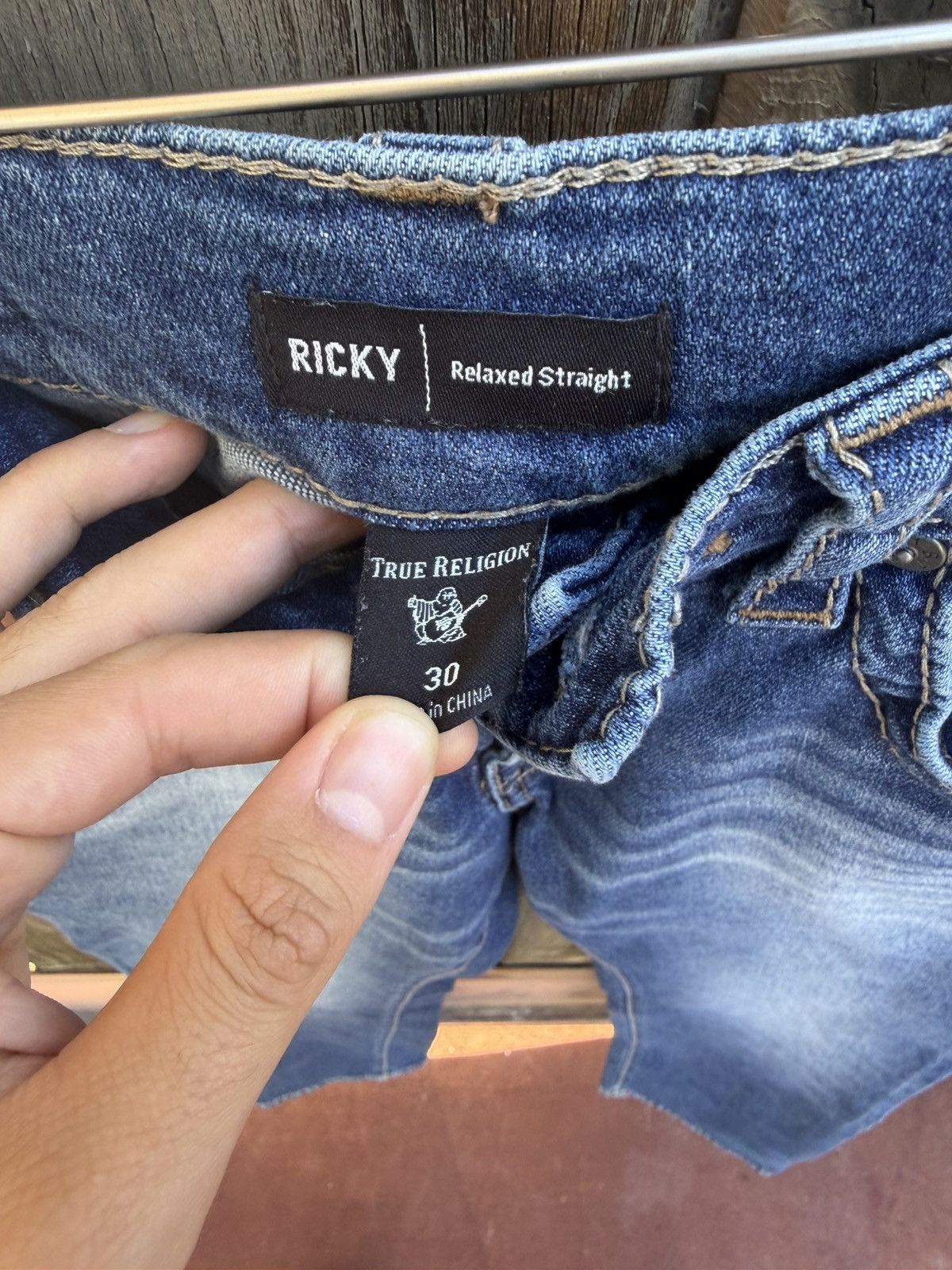 True Religion True Religion Ricky Relaxed Straight Jeans Size US 30 / EU 46 - 3 Thumbnail