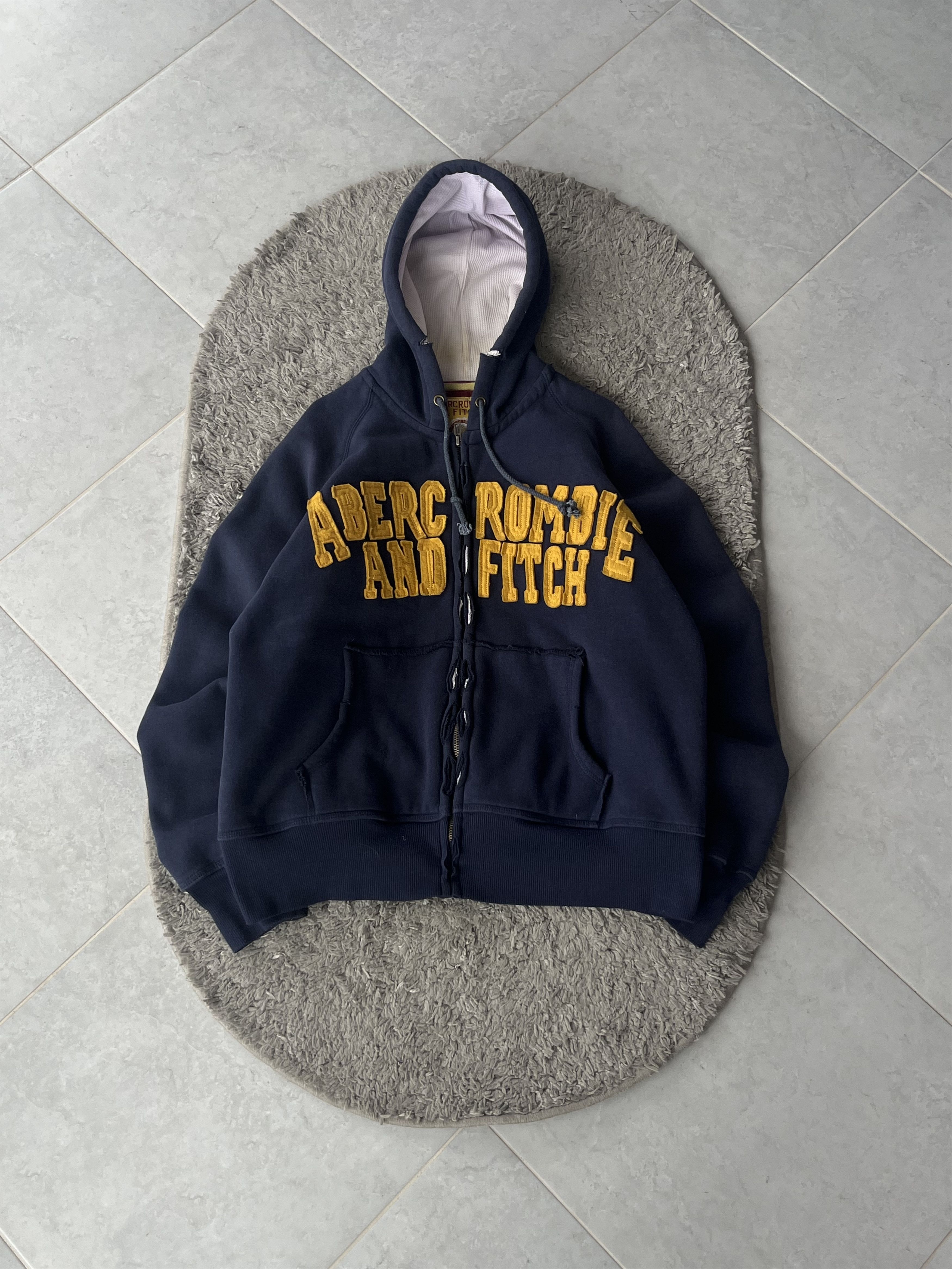 ABERCROMBIE AND FITCH Full Zip Hooded Big Logo Y2K Style