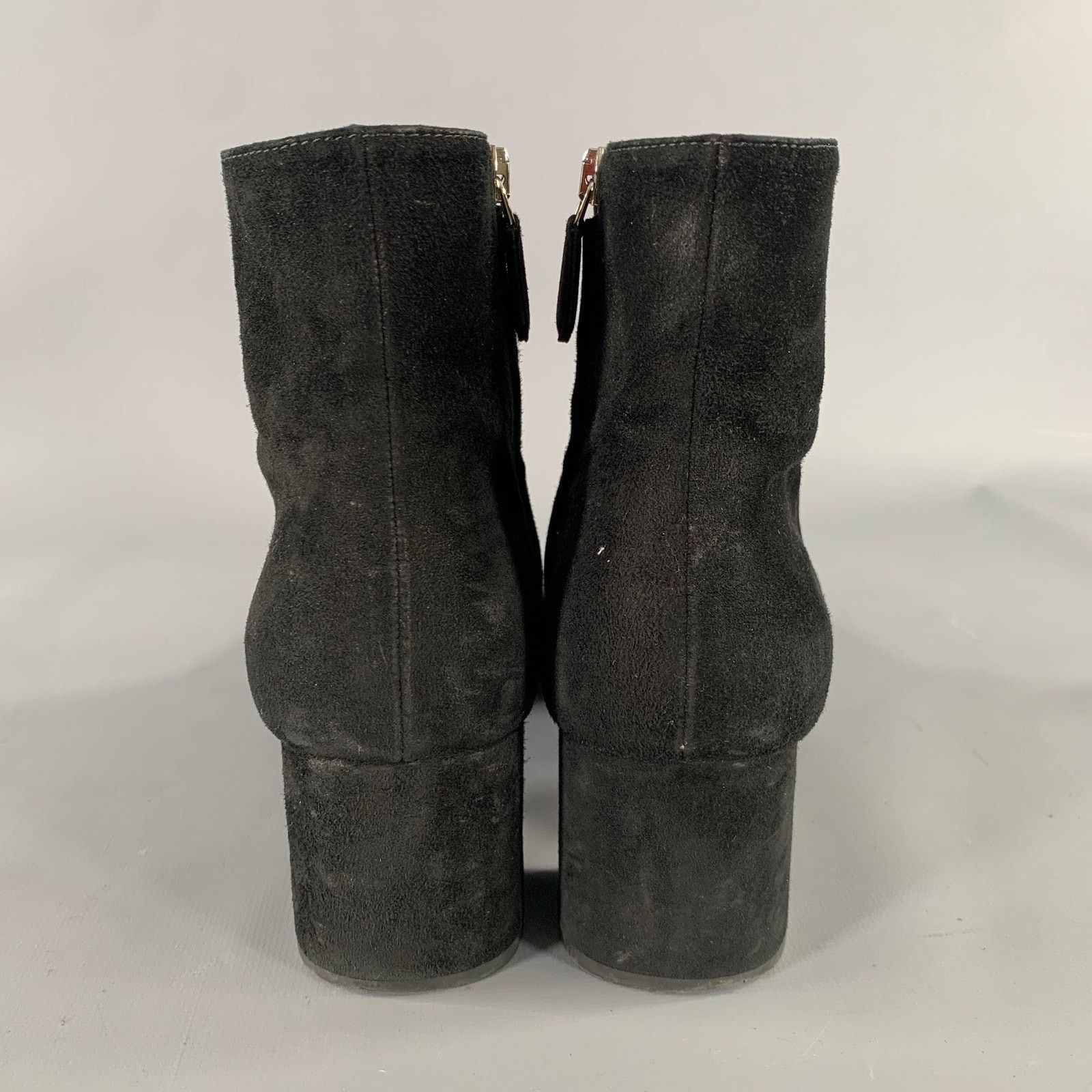 Prada PRADA Size 7.5 Black Suede Textured Side Zipper Boots Size US 7.5 / IT 37.5 - 3 Thumbnail