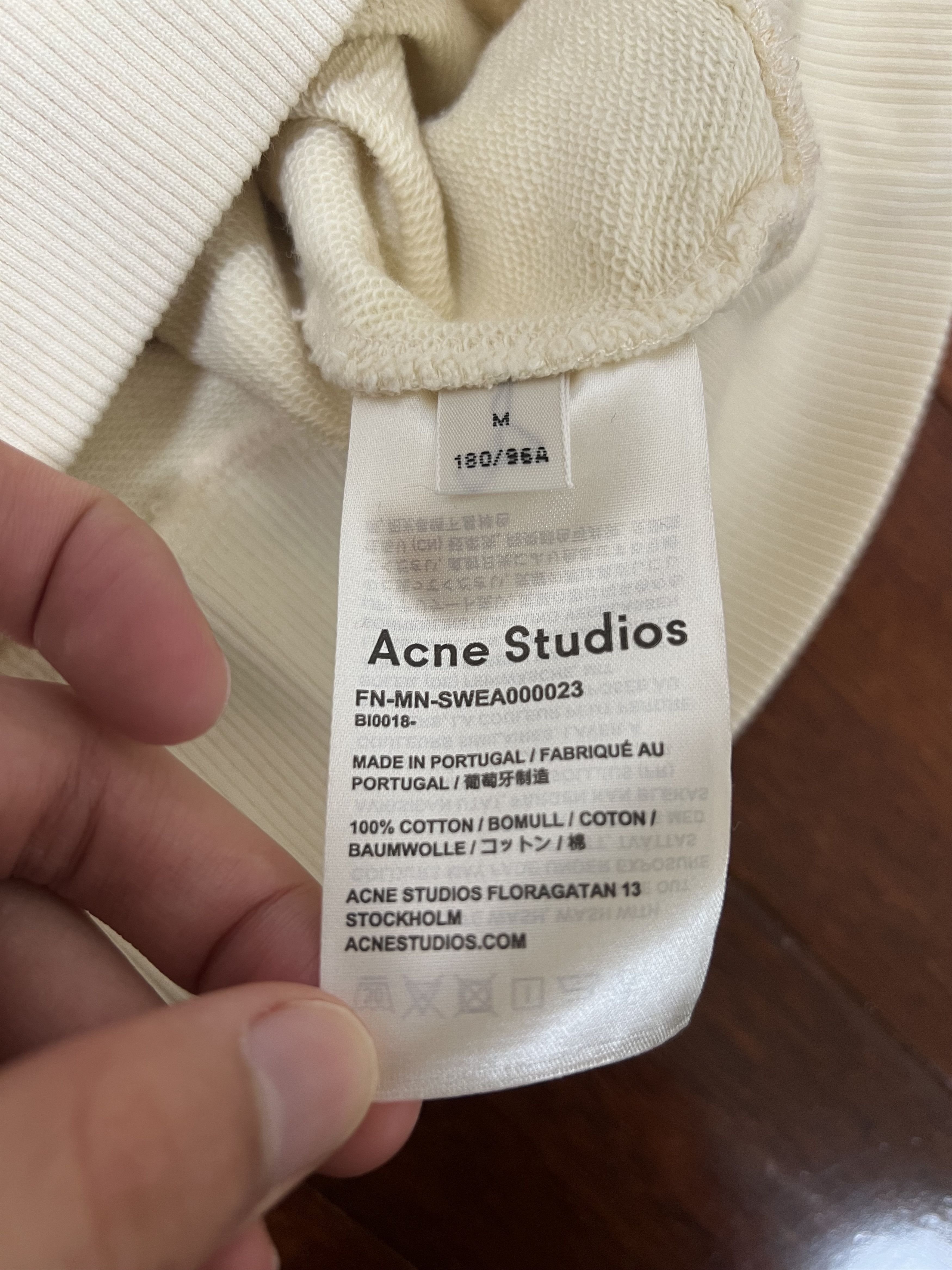 Acne Studios 💚 Acne Studios Cream/Red Striped Hoodie Medium NEW Size US M / EU 48-50 / 2 - 5 Thumbnail